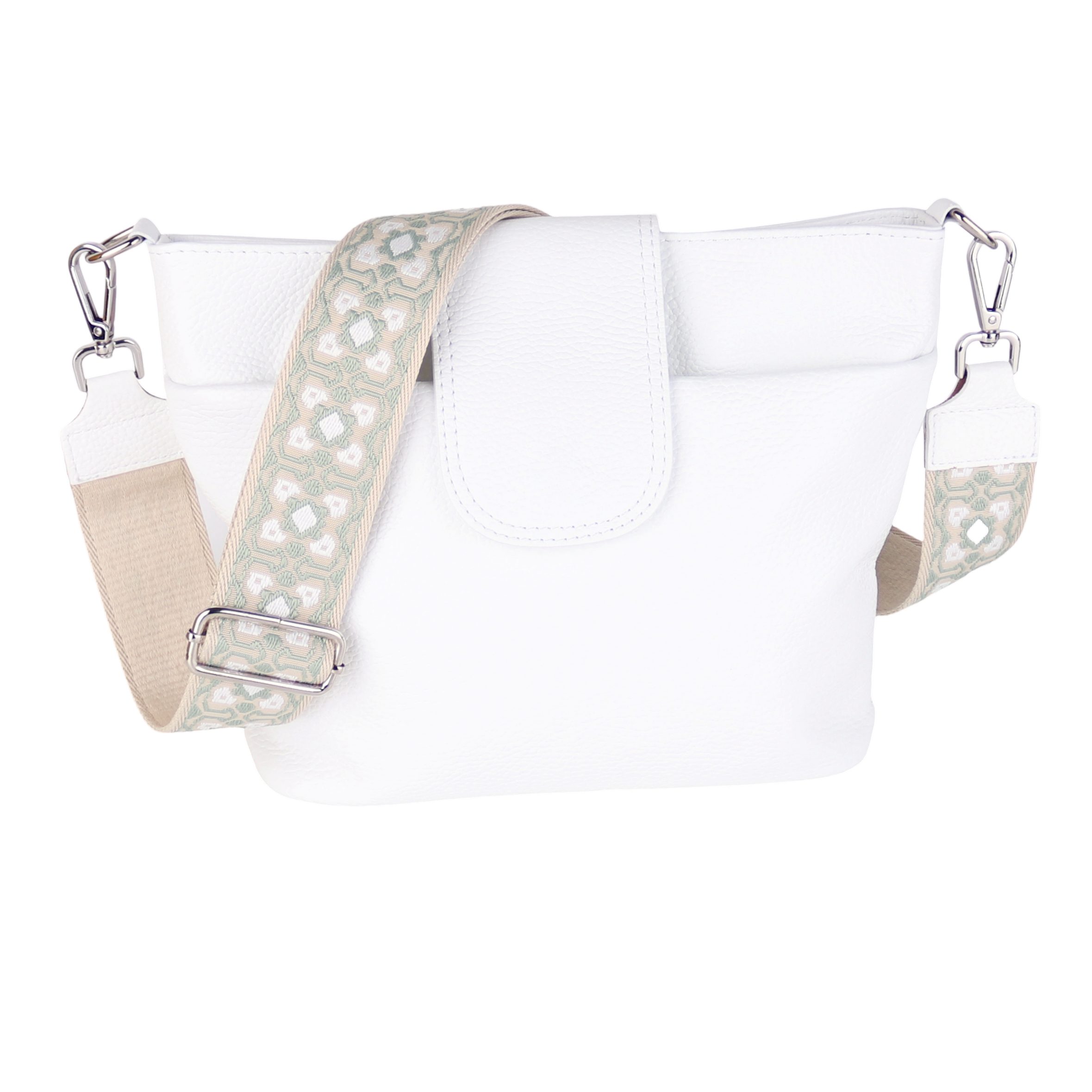 Update Version (2 Gurte): Weiß Blumen