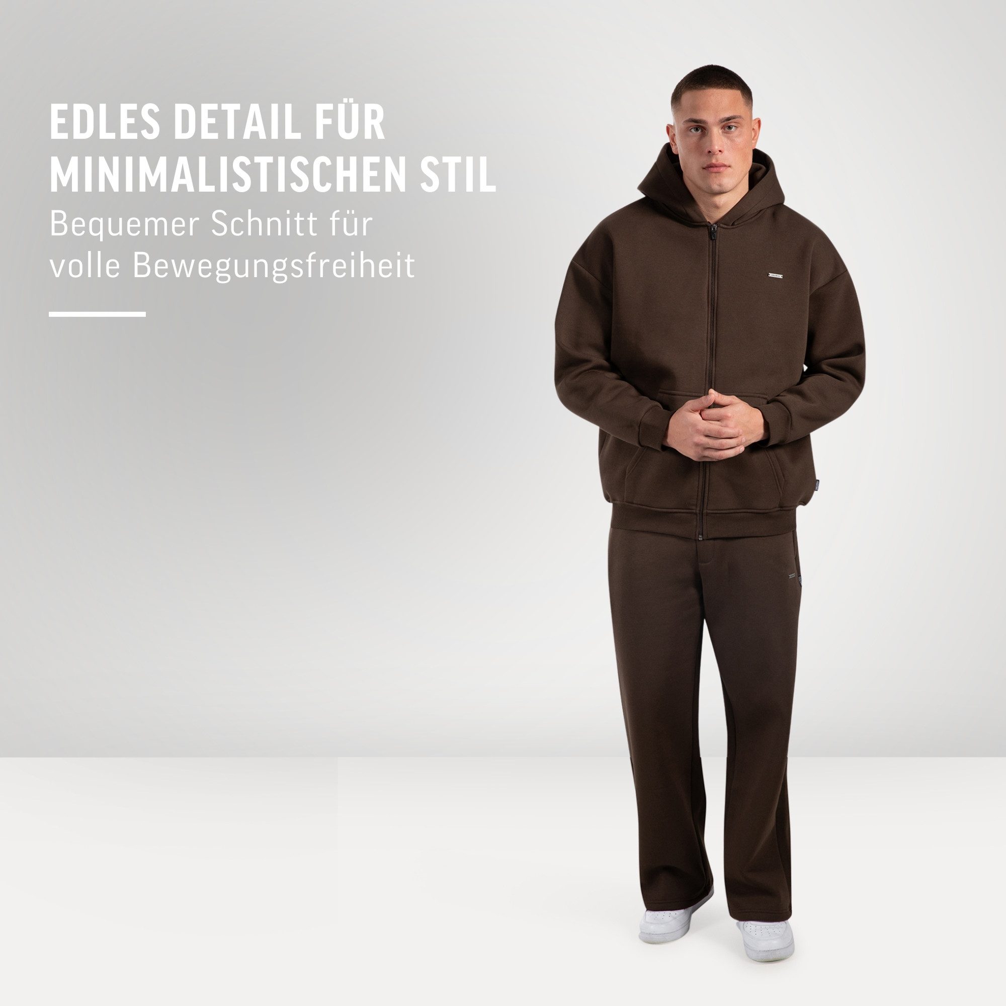 Smilodox Jogginghose Brayan Oversize, Bequeme Sweathose mit Kordelzug & Taschen, lässig lockere Passform Breites Bein Freizeithose Sport Streetstyle Alltag