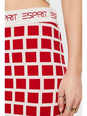 Esprit Midirock Midi-Strickrock im Jacquard-Design mit Logo