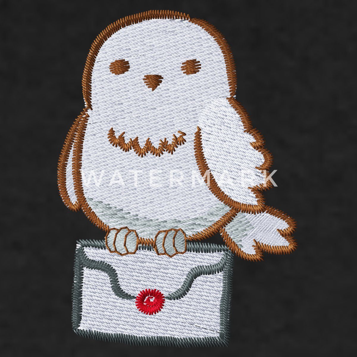 Spreadshirt Hoodie Harry Potter Hedwig Mit Briefumschlag Stick-Design Herren Premium Hood (1-tlg)