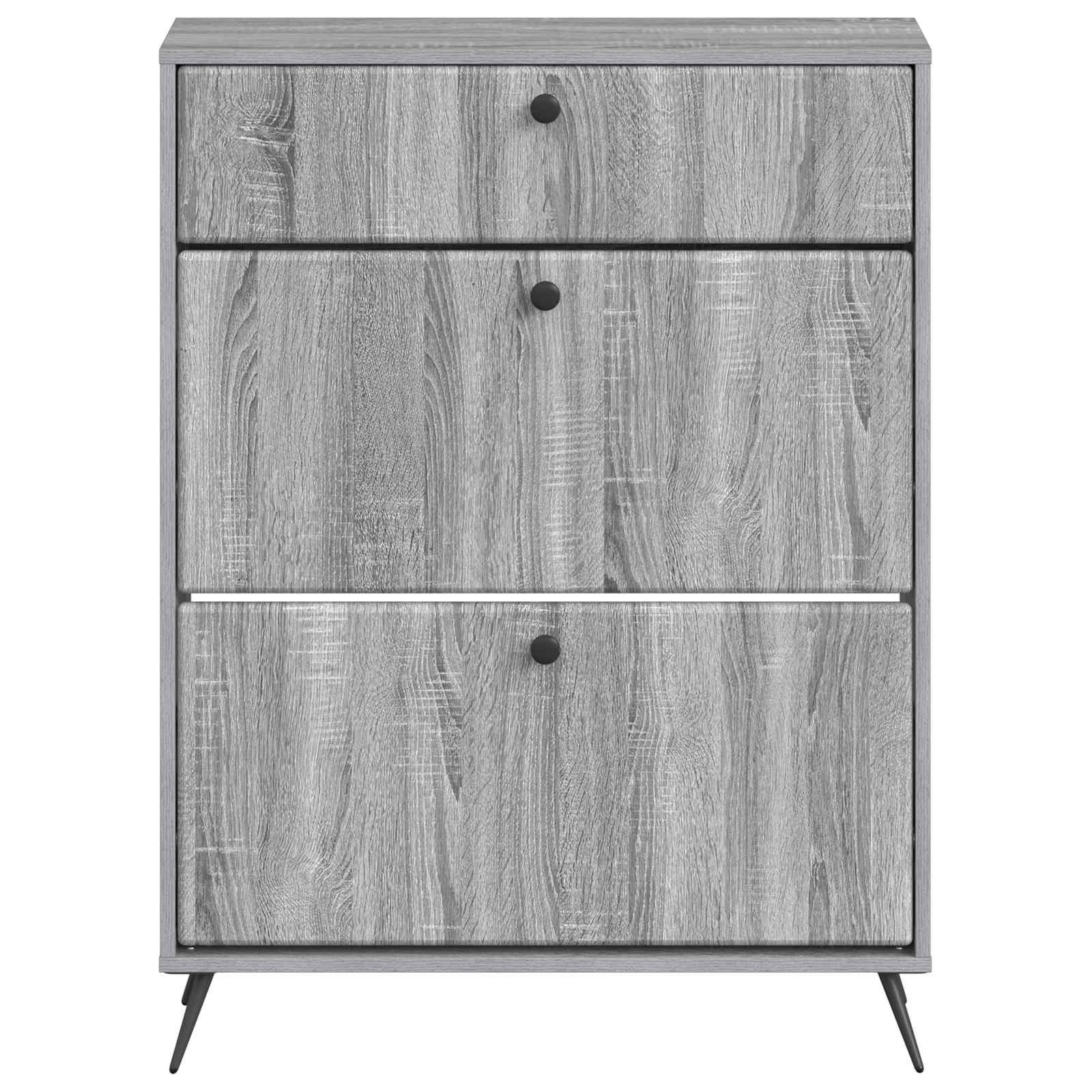 vidaXL Schuhregal Schuhschrank BREDA 78 x 24 x 103 cm Holzwerkstoff Sonoma-Grau