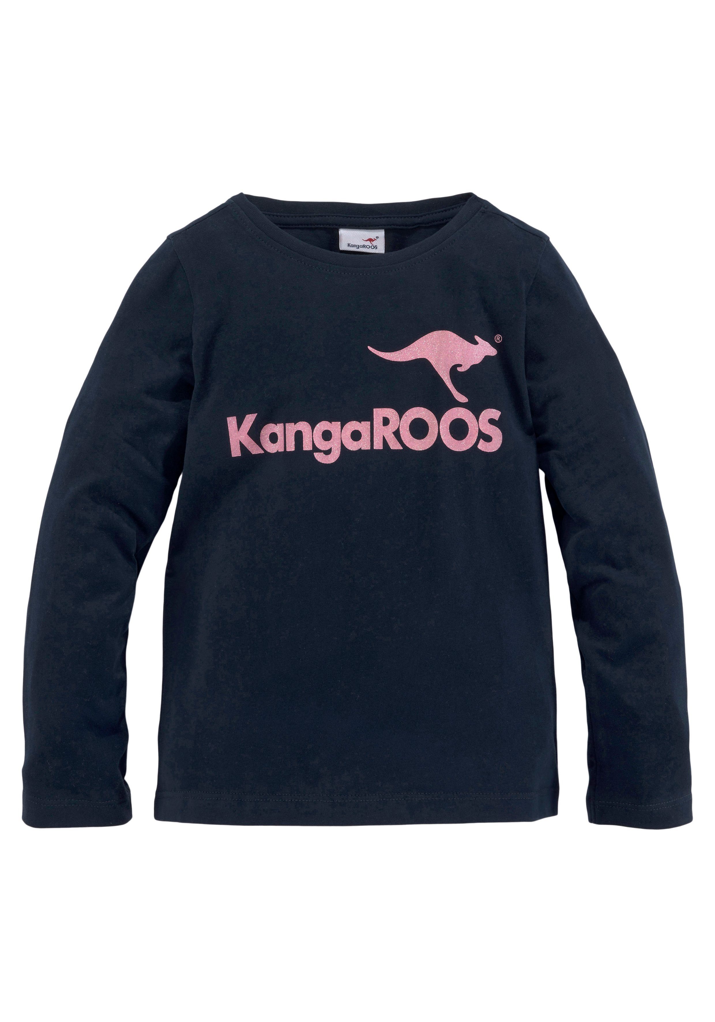 KangaROOS Langarmshirt 2-tlg) mit Glitzerdruck (Packung