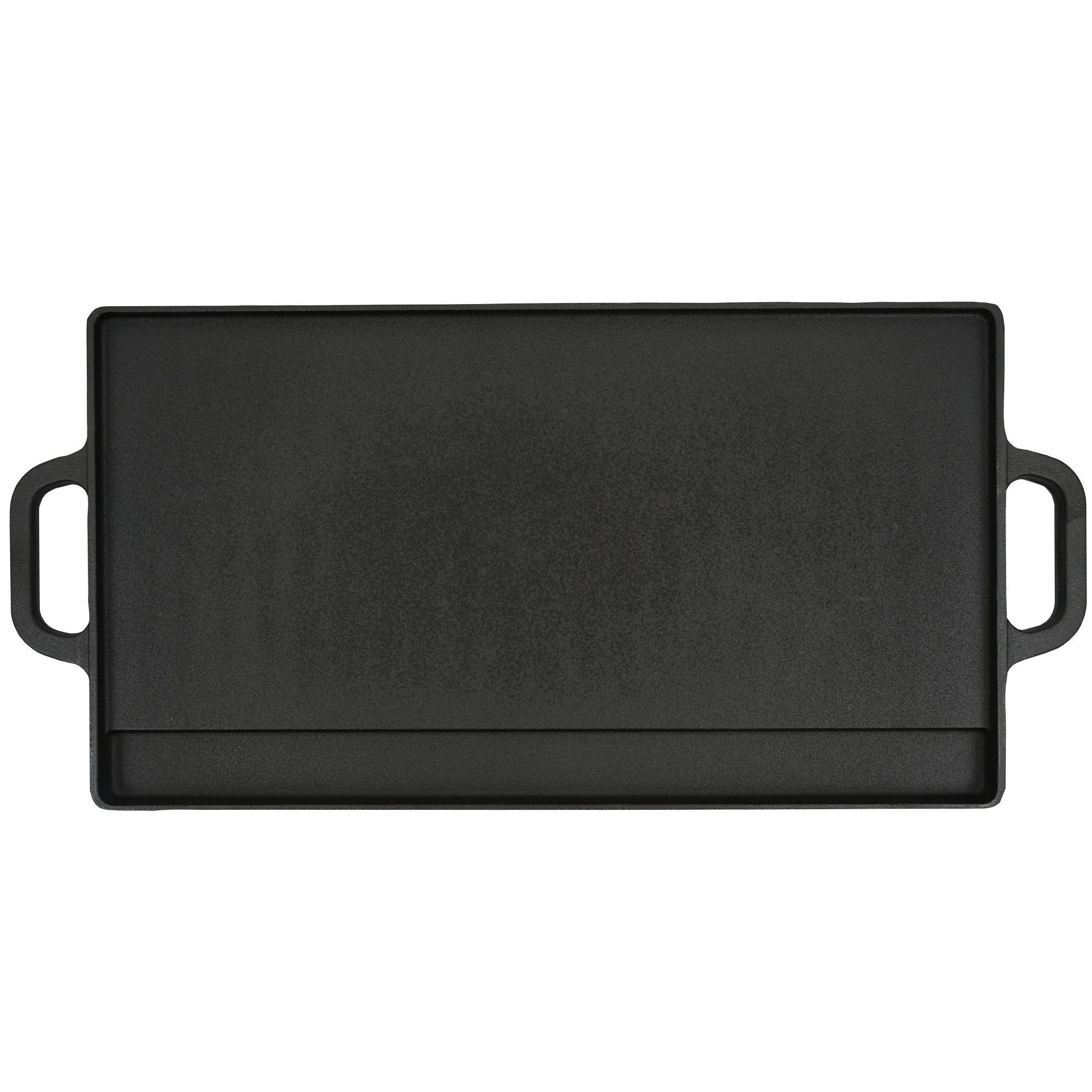 BBQ-Toro Grillplatte Wende-Grillplatte mit Griffen aus Gusseisen, 50 x 23, voreingebrannt