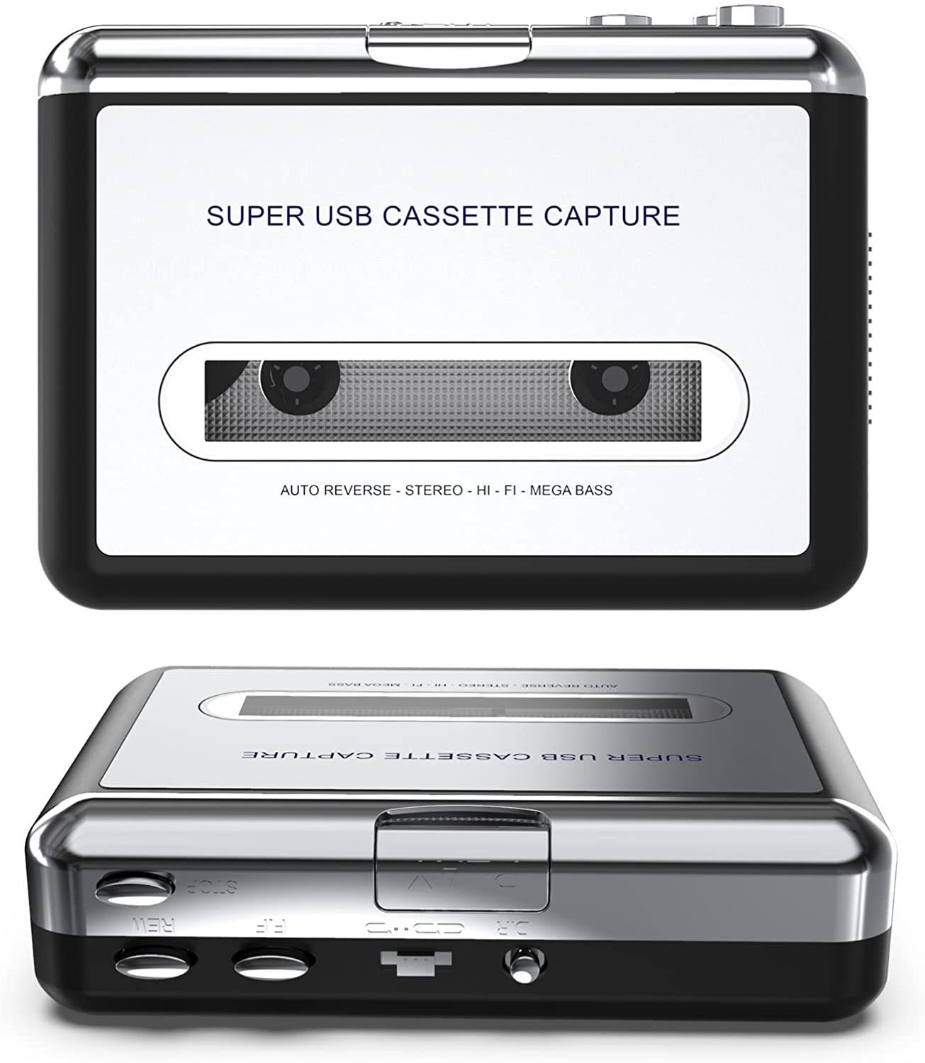 Housruse Kassettenrekorder Kassette, tragbarer Kassettenspieler  CD-Radiorecorder (zu MP3/CD-Konverter über USB)