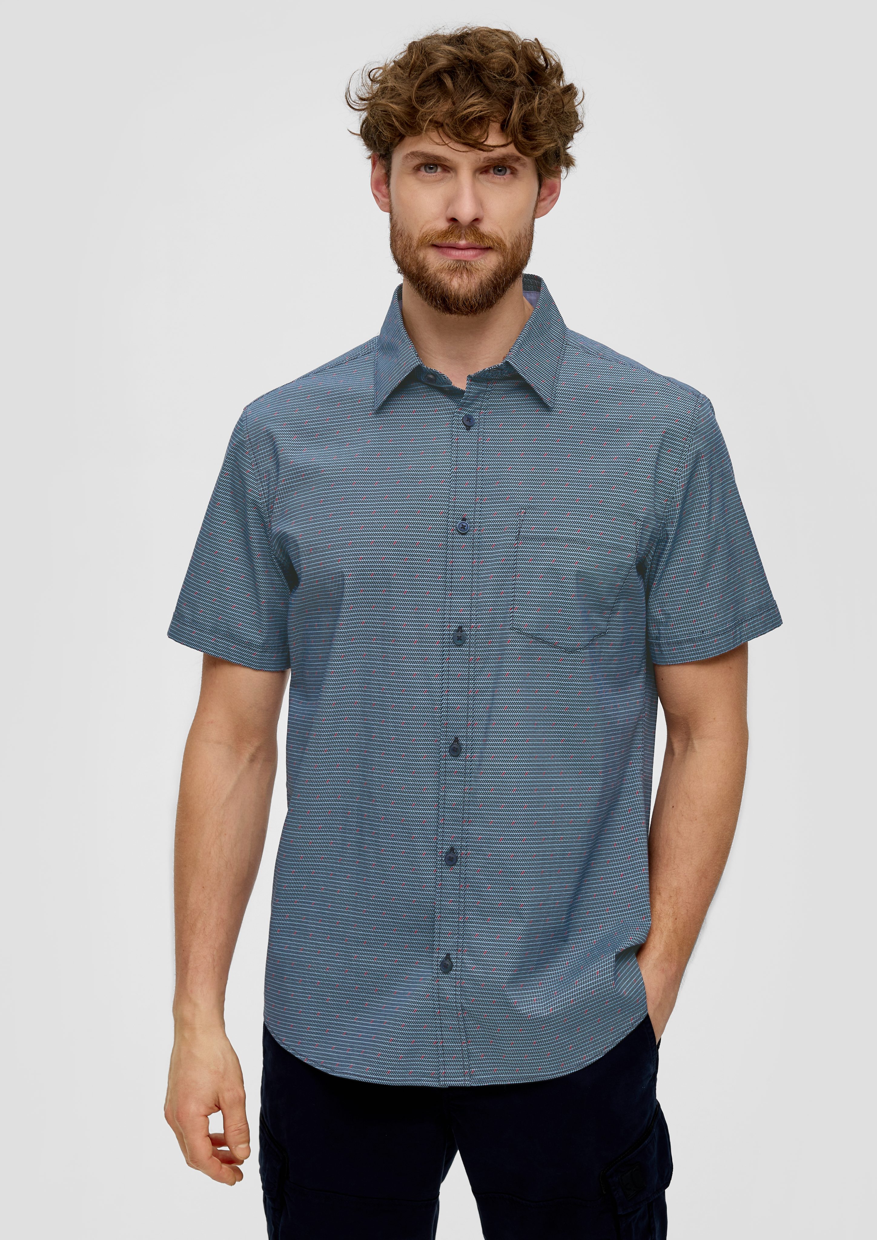 s.Oliver Kurzarmhemd Slim Fit: Kurzarmhemd mit günstig online kaufen
