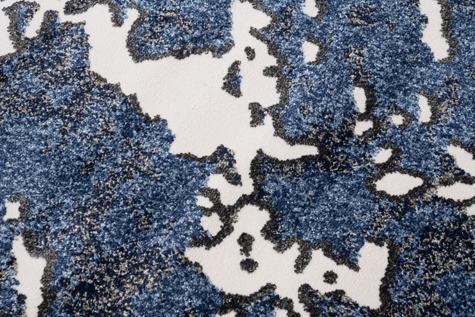 Designteppich Modern Teppich für Wohnzimmer / 150 x cm, Blau Mazovia, Florhöhe, Blau Abstrakt Marineblau, Höhe Abstrakt, 80 niedrige Kurzflor - mm, - Marineblau Weich, 11 Pflegeleicht - MU49A Modern