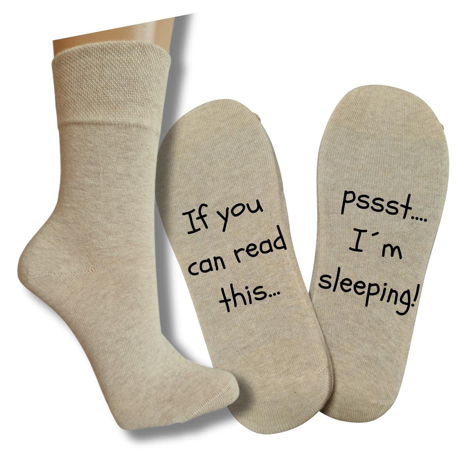 bentini Freizeitsocken Spruch Socken - I´m sleeping (1-Paar) beige