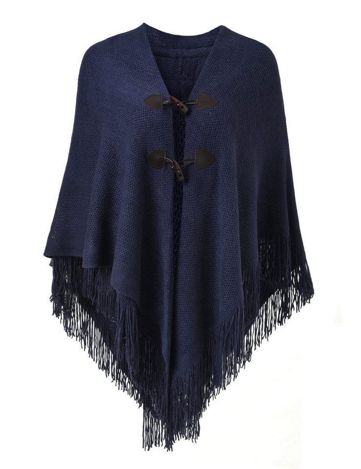 Autrucker Poncho Damen Poncho Schal, Kuscheliges Oversize Cape mit offener Front (1-St) Weicher Schulterumhang für Herbst und Winter