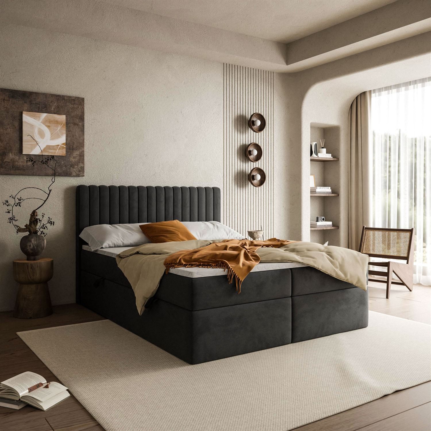 Lookway Boxspringbett JANELLE mit Bonell-Matratze und günstig online kaufen