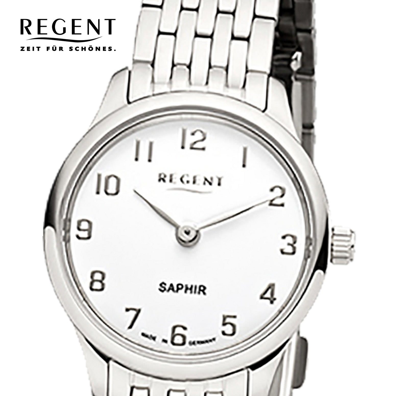 25mm), klein Regent Quarzuhr (ca. Metallarmband Quarz, Uhr Damen Regent Metall rund, GM-1457 Damen Armbanduhr
