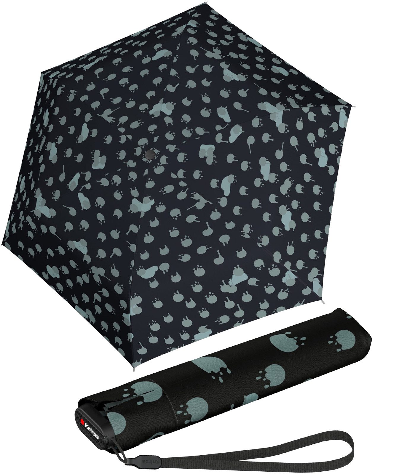 Knirps® Taschenregenschirm US.050 Ultra Light Slim Manual - rainyday black, extrem leicht und super kompakt