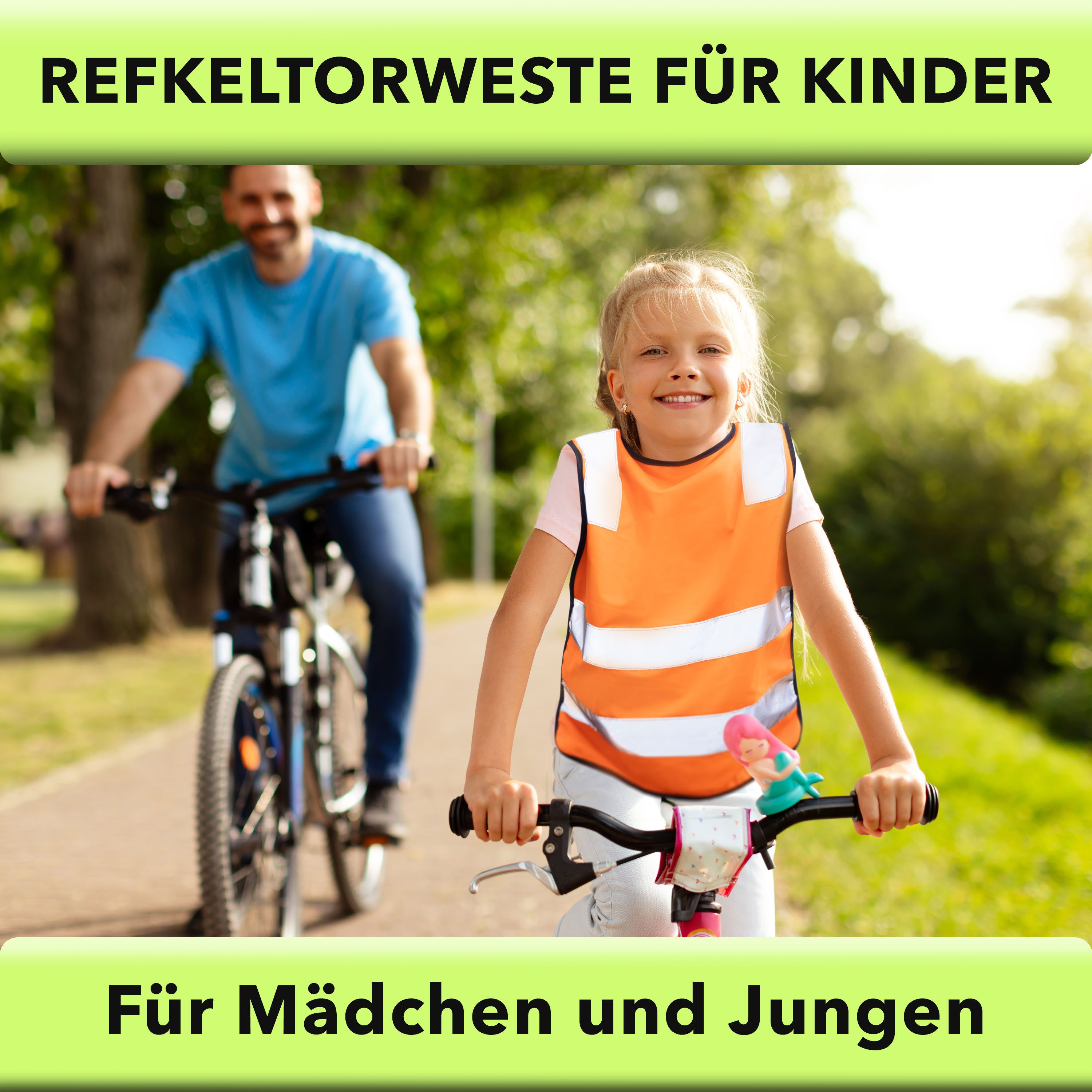 AVANA Warnweste Kinder Reflektorweste (3-12 Jahre) reflektierende Sicherheitsweste hohe Sichtbarkeit, leichte Weste