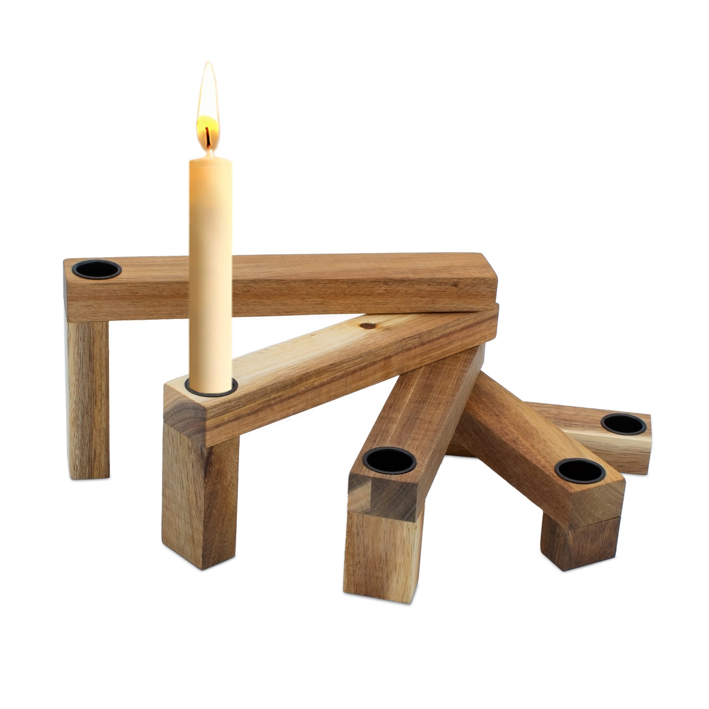 Spetebo Kerzenständer klappbar für 5 Stabkerzen - 25 x 18 cm (Kerzenhalter, 1 St., für 5 Stabkerzen), klappbar für Stabkerzen