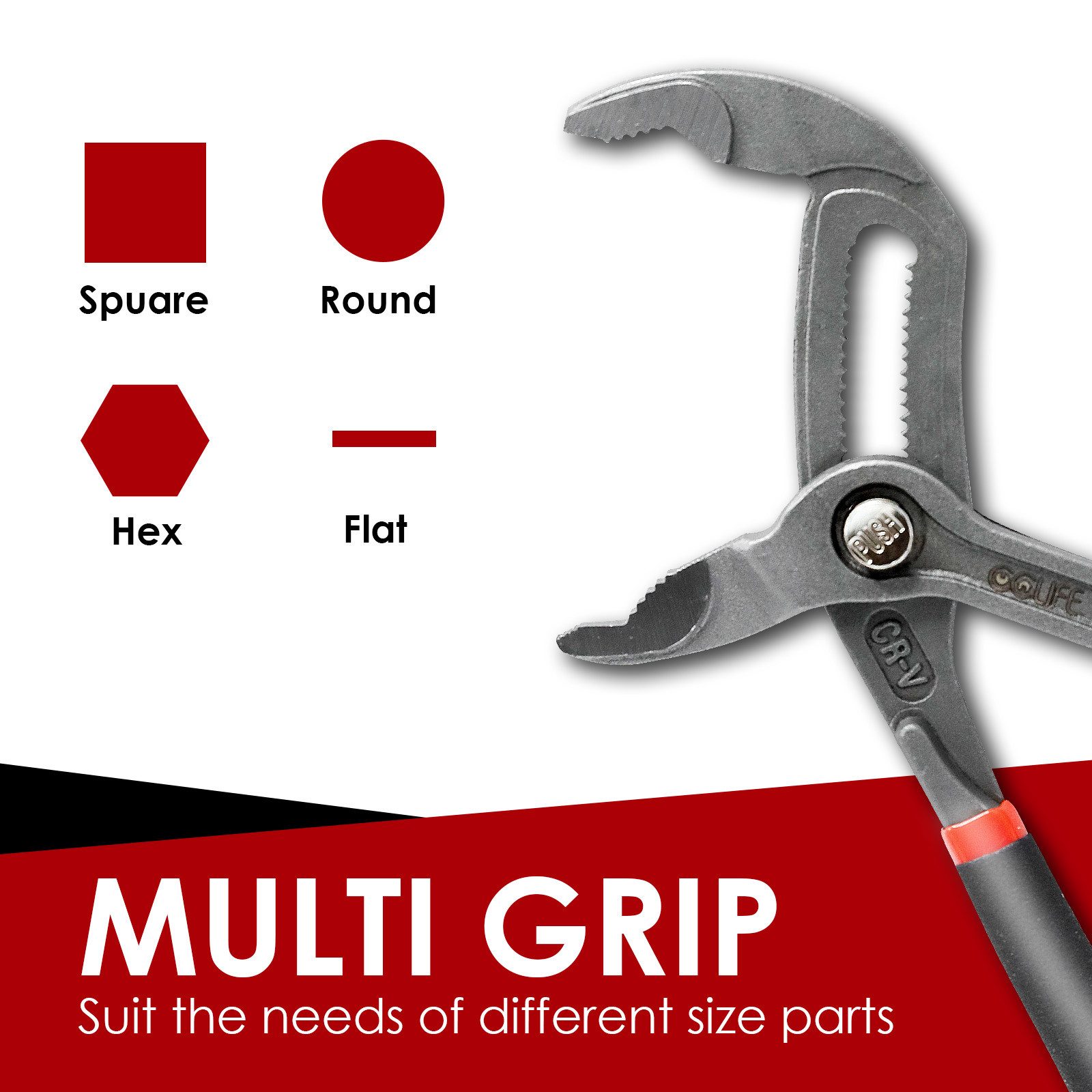 CCLIFE Zangenset Wasserpumpenzange aus Cr-V Stahl Rohrzange Pumpenzange