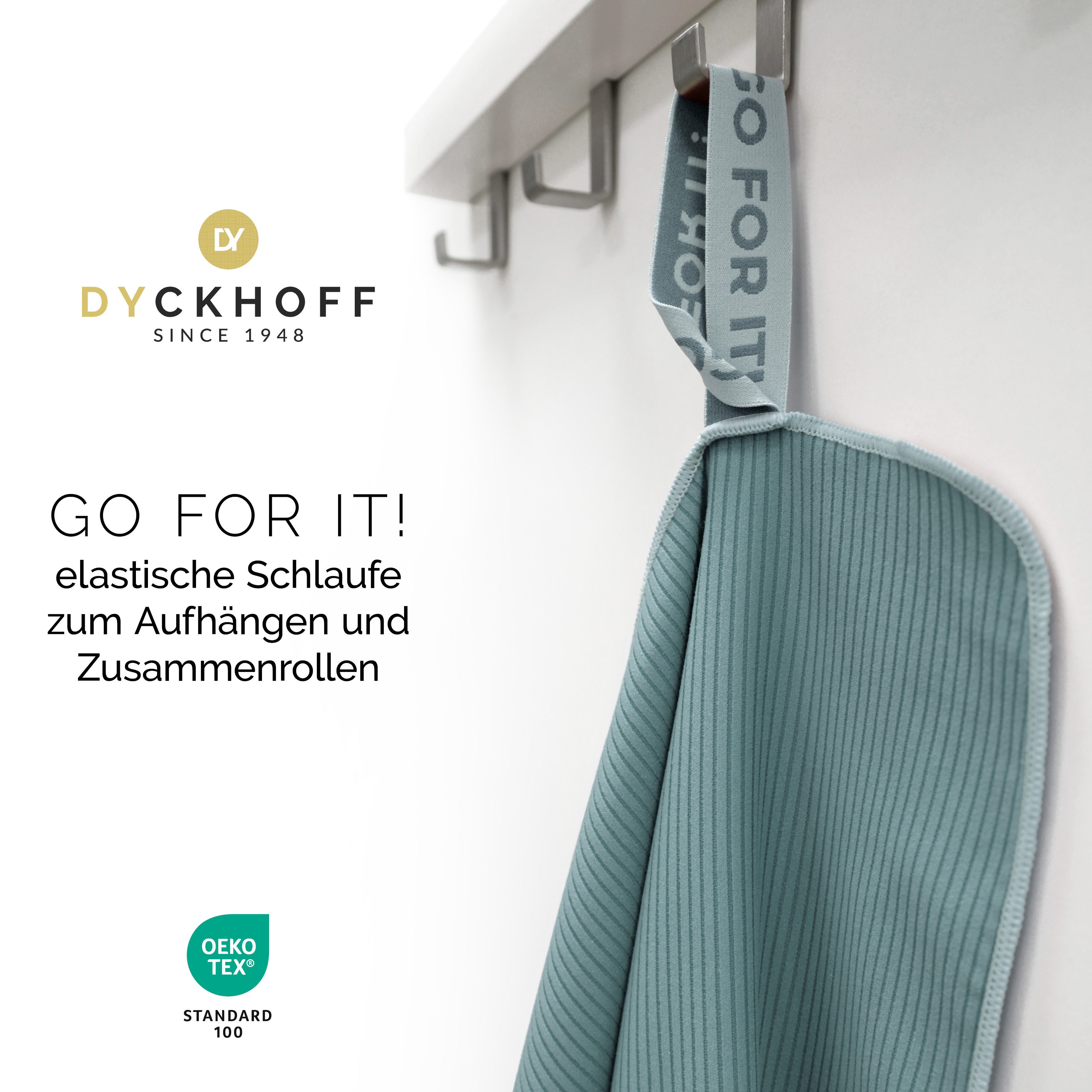 Dyckhoff Handtuch Mikrofaser Sporttuch Struktur, Microfaser (1-St), Mit Überstülpkapuze, Schnelltrocknend, Leicht, Reißverschlusstasche – Bild 4 von 5