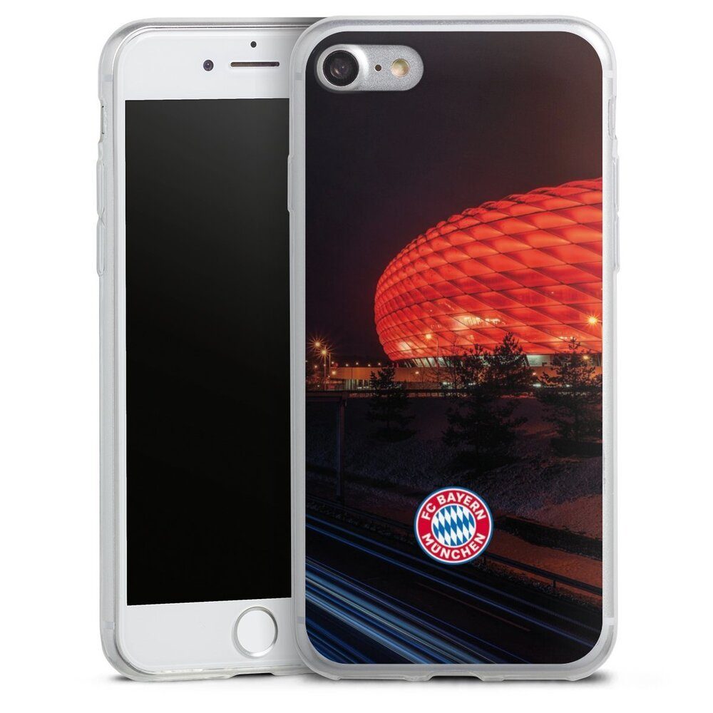 DeinDesign Handyhülle FC Bayern München FCB Stadion Allianz Arena bei Nacht FCB, Apple iPhone 8 Slim Case Silikon Hülle Ultra Dünn Schutzhülle