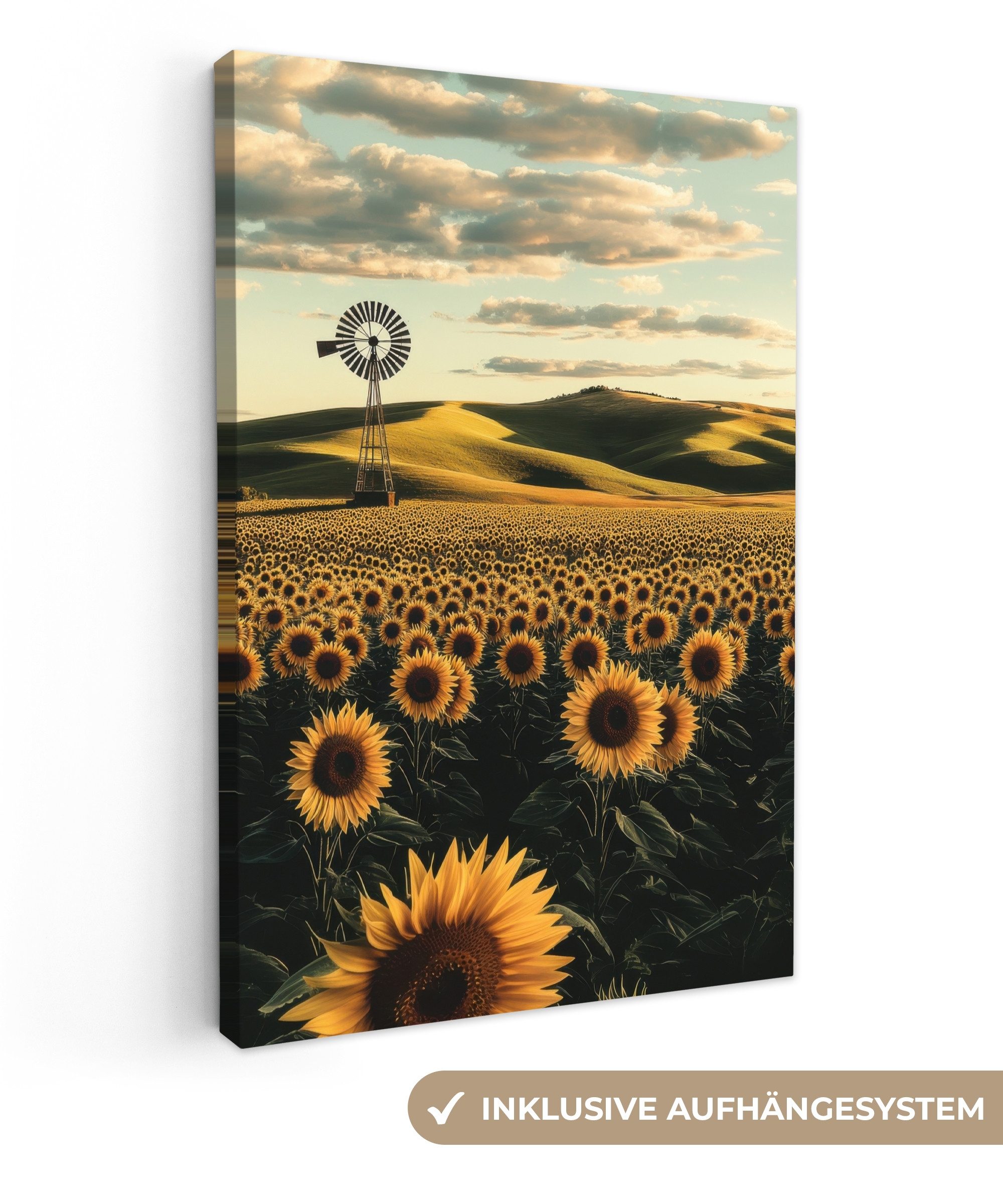 OneMillionCanvasses® Leinwandbild Sonnenblume - Feld - günstig online kaufen