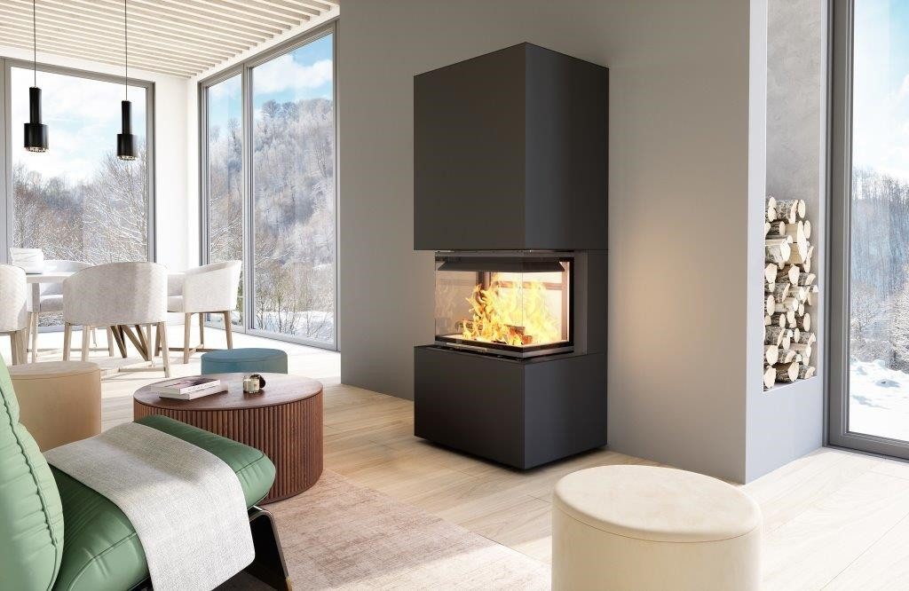 Hajduk Kaminbausätze Hajduk Brilliant m Keramik mit Smart 3XTh 6,5 KW Anthra./Black, 6,5 kW