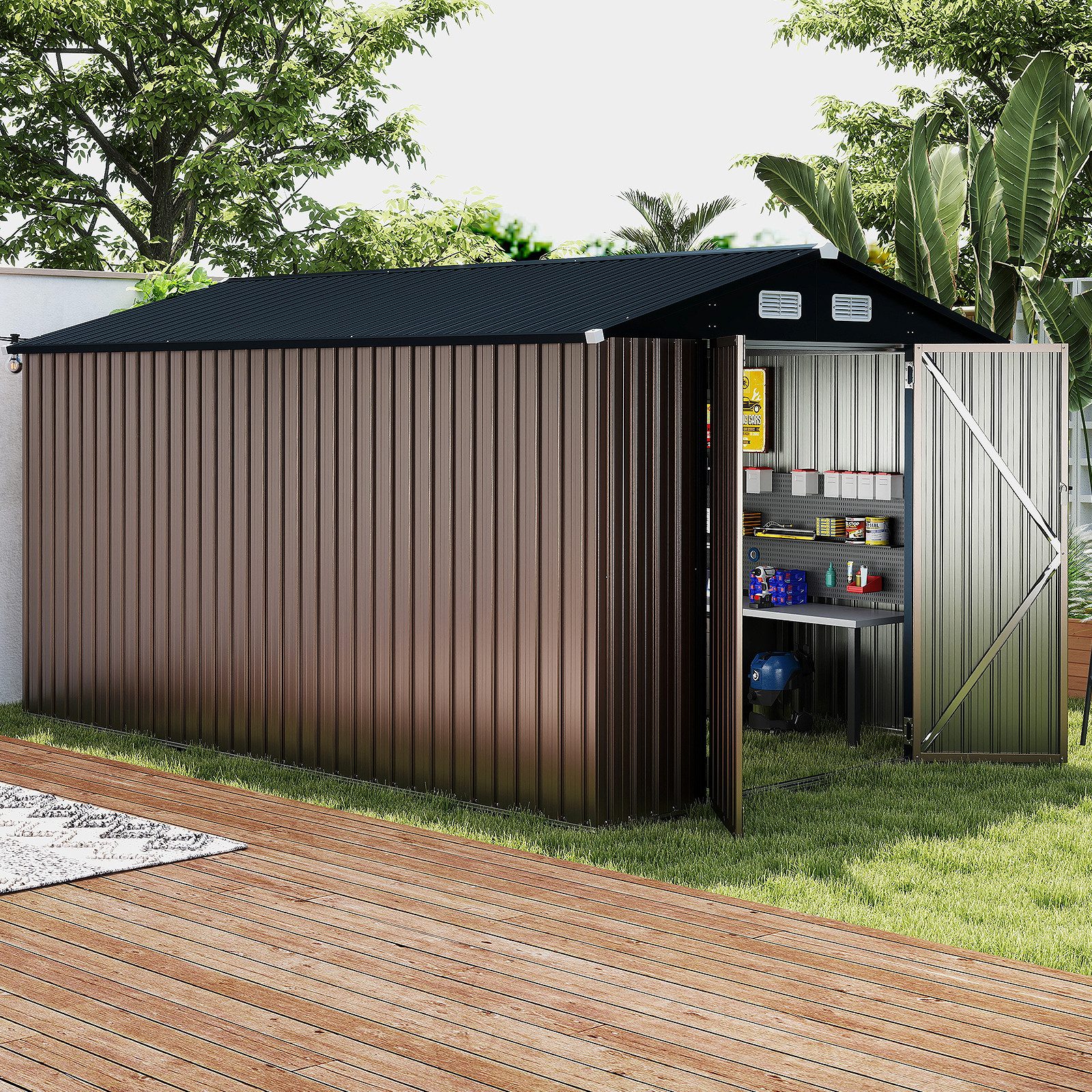 COSTWAY Gerätehaus, BxT: 350x223 cm, Geräteschuppen, günstig online kaufen