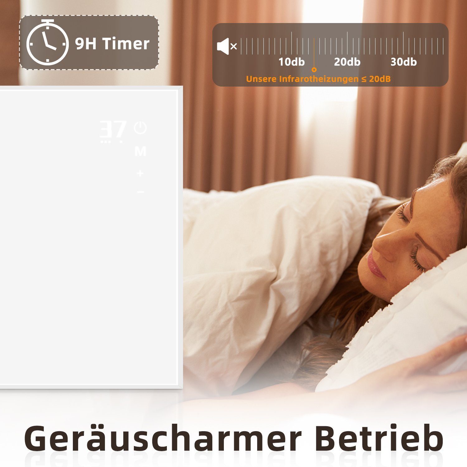 Nettlife Konvektor Elektroheizung Heizkörper 2000/450W energiesparend Thermostat, 450 W, für Wohnzimmer Schlafzimmer Heizkörper Heizgerät Heizkonvektor – Bild 5 von 5