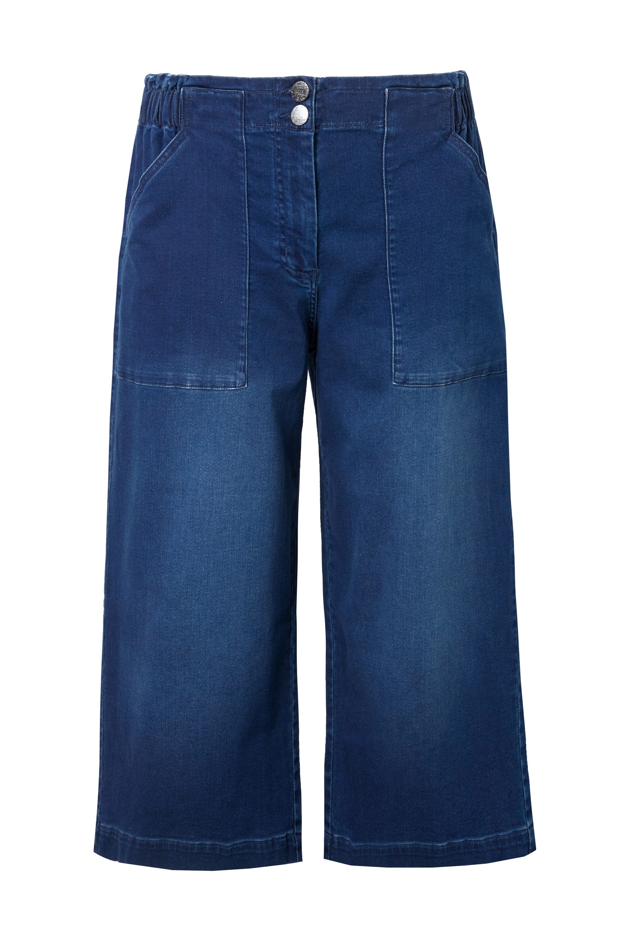 Ulla Popken Regular-fit-Jeans Jeans-Culotte Rose weites Bein Komfortbund günstig online kaufen