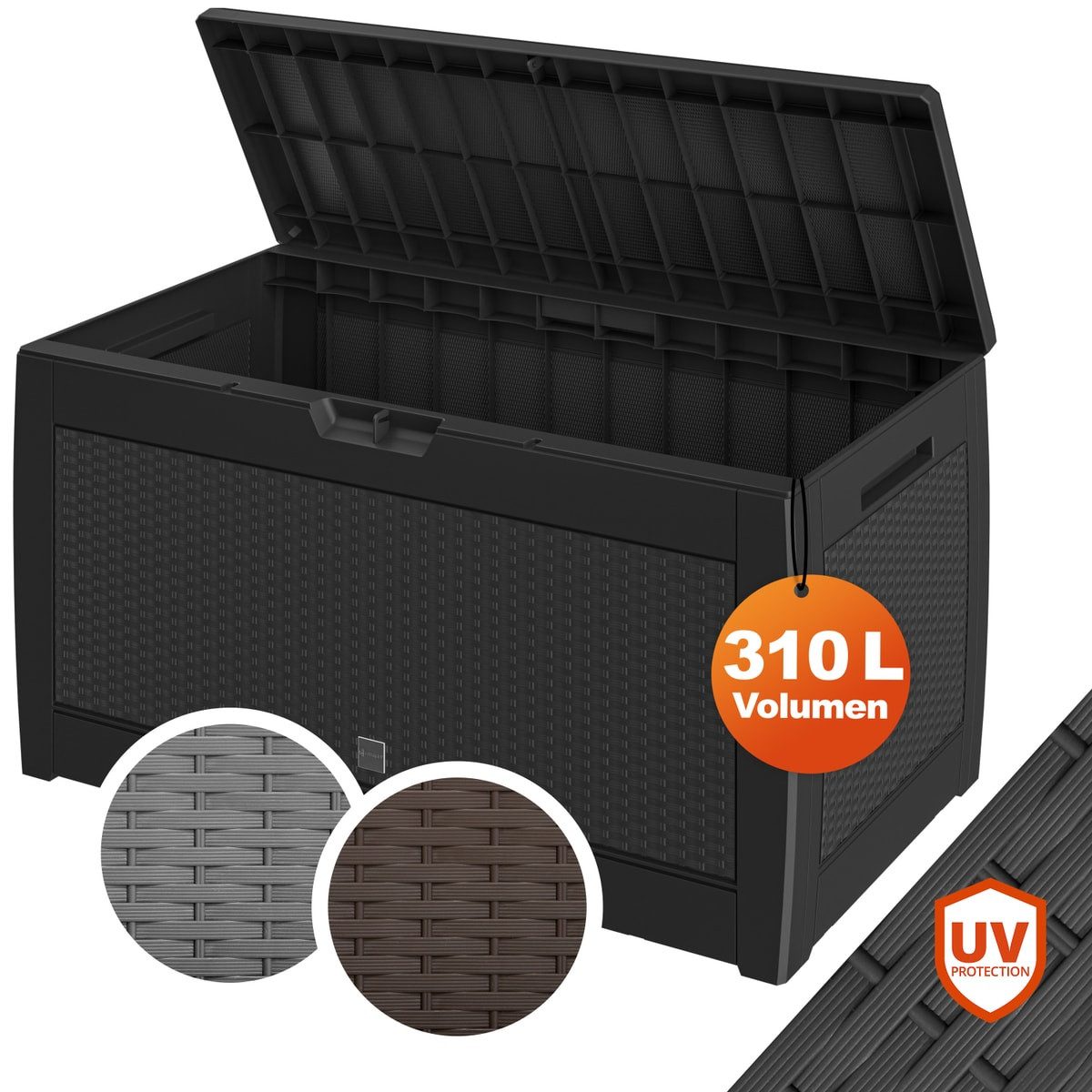 Casaria Auflagenbox Rato, 310L Haltegriffe Rollen günstig online kaufen
