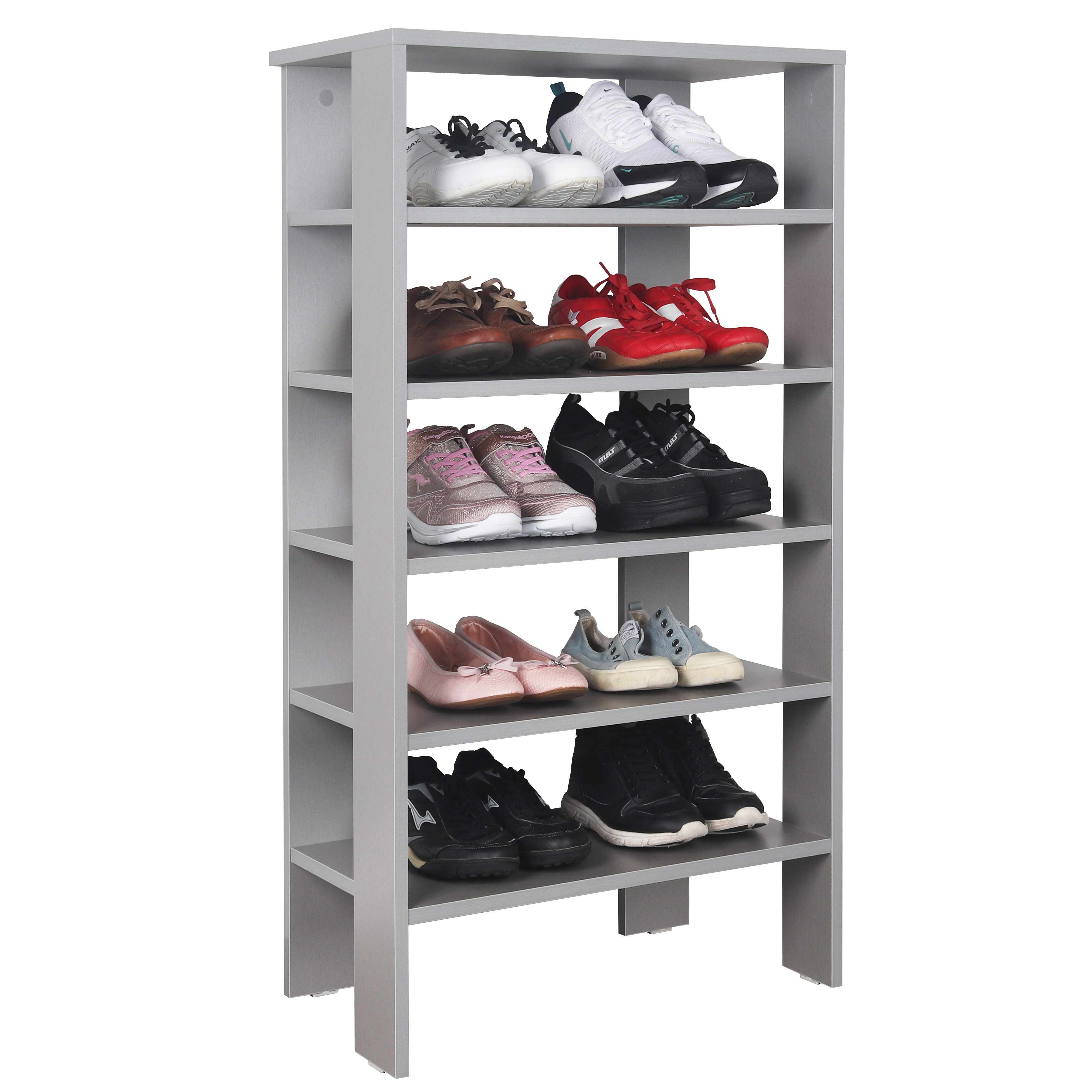 RICOO Schuhregal WM041-PL, 1-tlg., Schuhablage hohes Regal Hochregal schmal Standregal CD Dekoregal