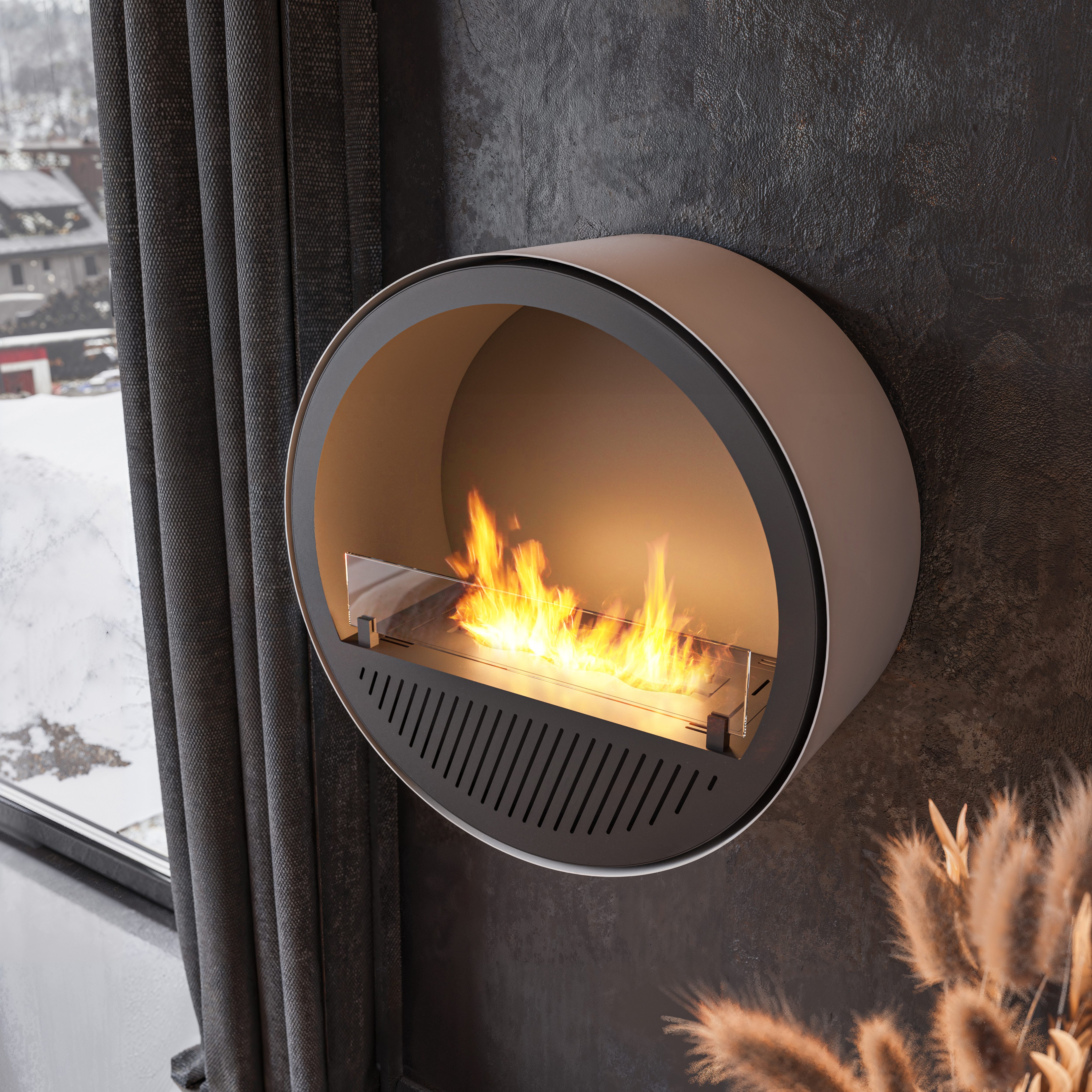 Infire Echtfeuer-Dekokamin Incyrcle Slim Wall Ethanolkamin, bis 2 KW Heizleistung, TÜV zertifiziert