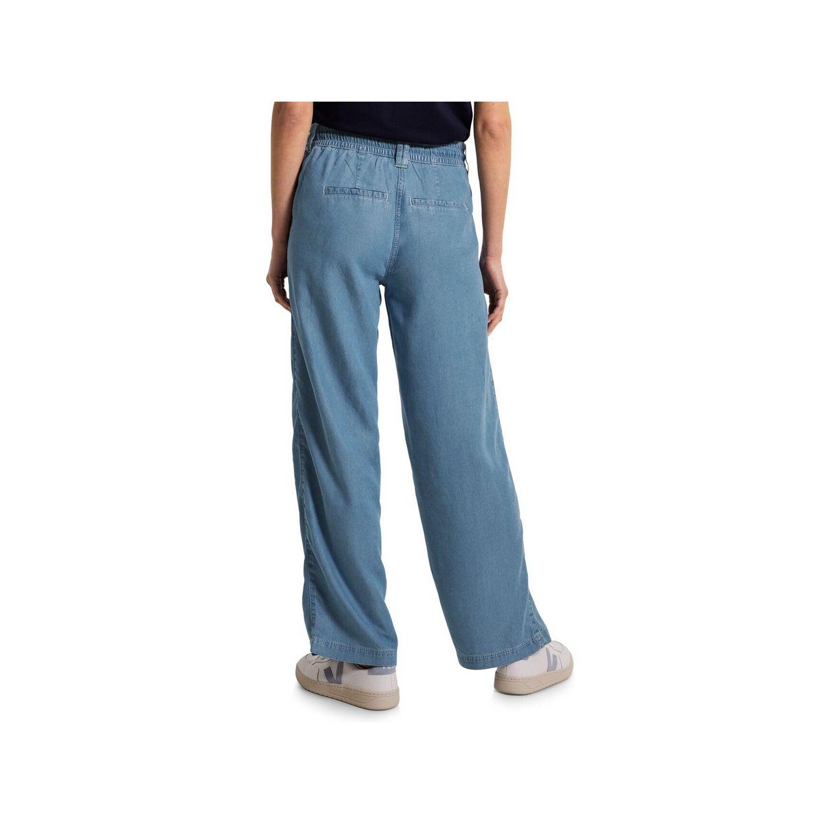 Stoffhose (1-tlg) regular Cecil hell-blau