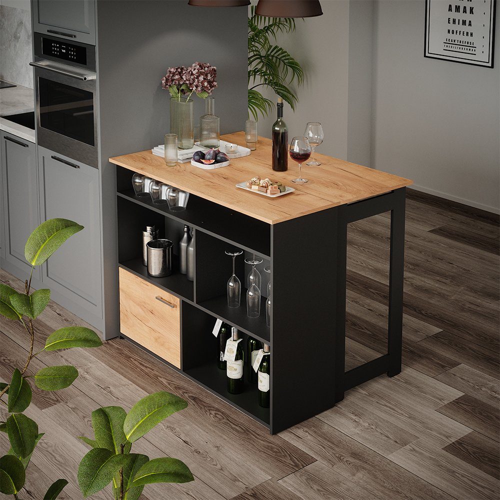 Vicco Bartisch Dominic, Goldkraft Eiche/Anthrazit, 116 x 37