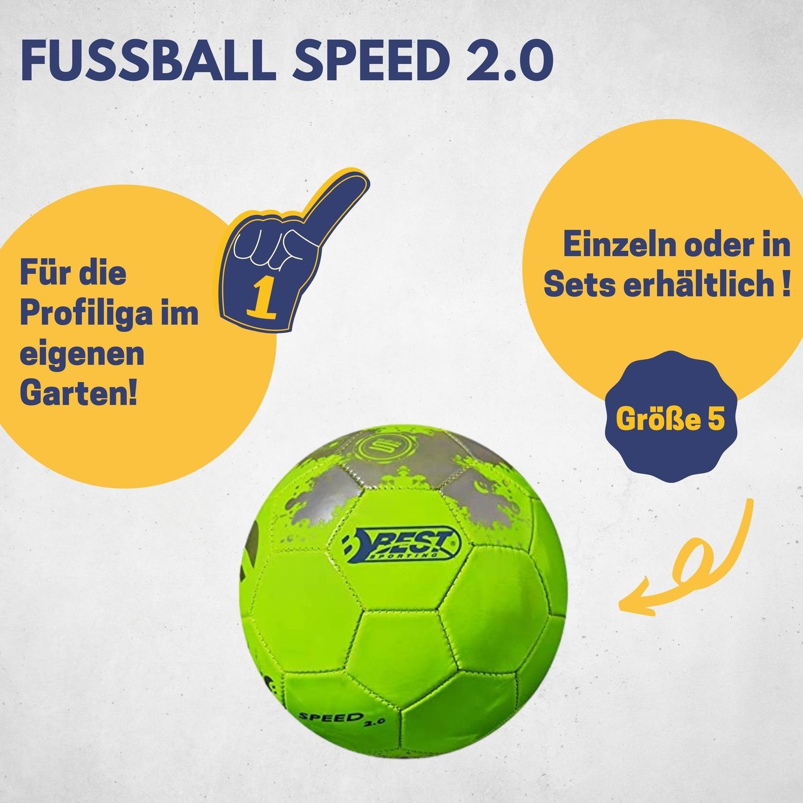 Best Sporting Spielball Speed 2.0 I Bunter Fußball Kinder in Größe 5, Mit coolem Design für Kinder
