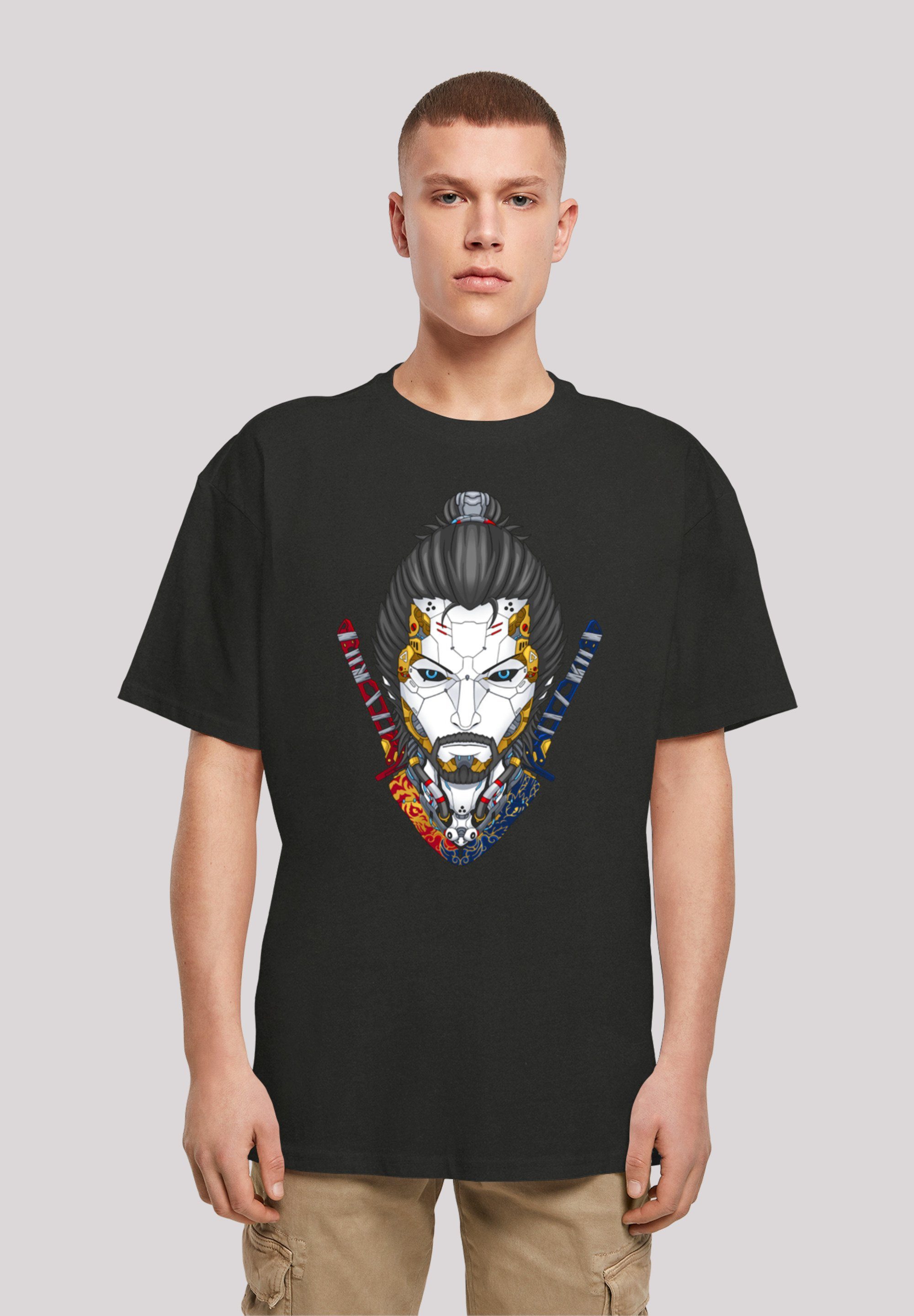 T-Shirt F4NT4STIC CYBERPUNK schwarz STYLES Cyberpunk Samurai Print