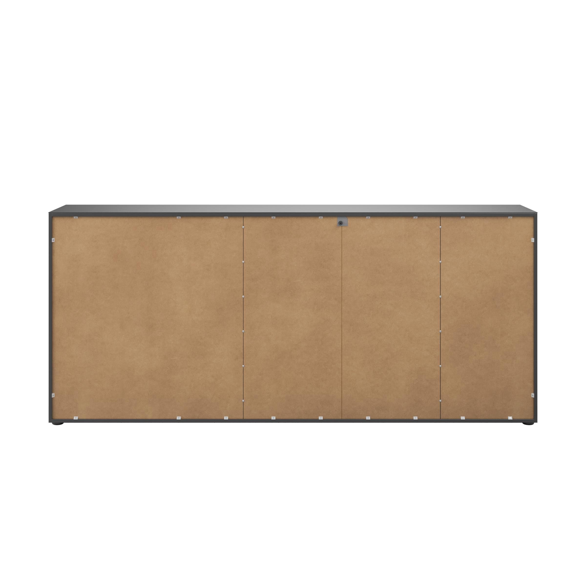 freiraum Sideboard style, in anthrazit matt - Anthrazitglas - 225x98,7x40cm (BxHxT)