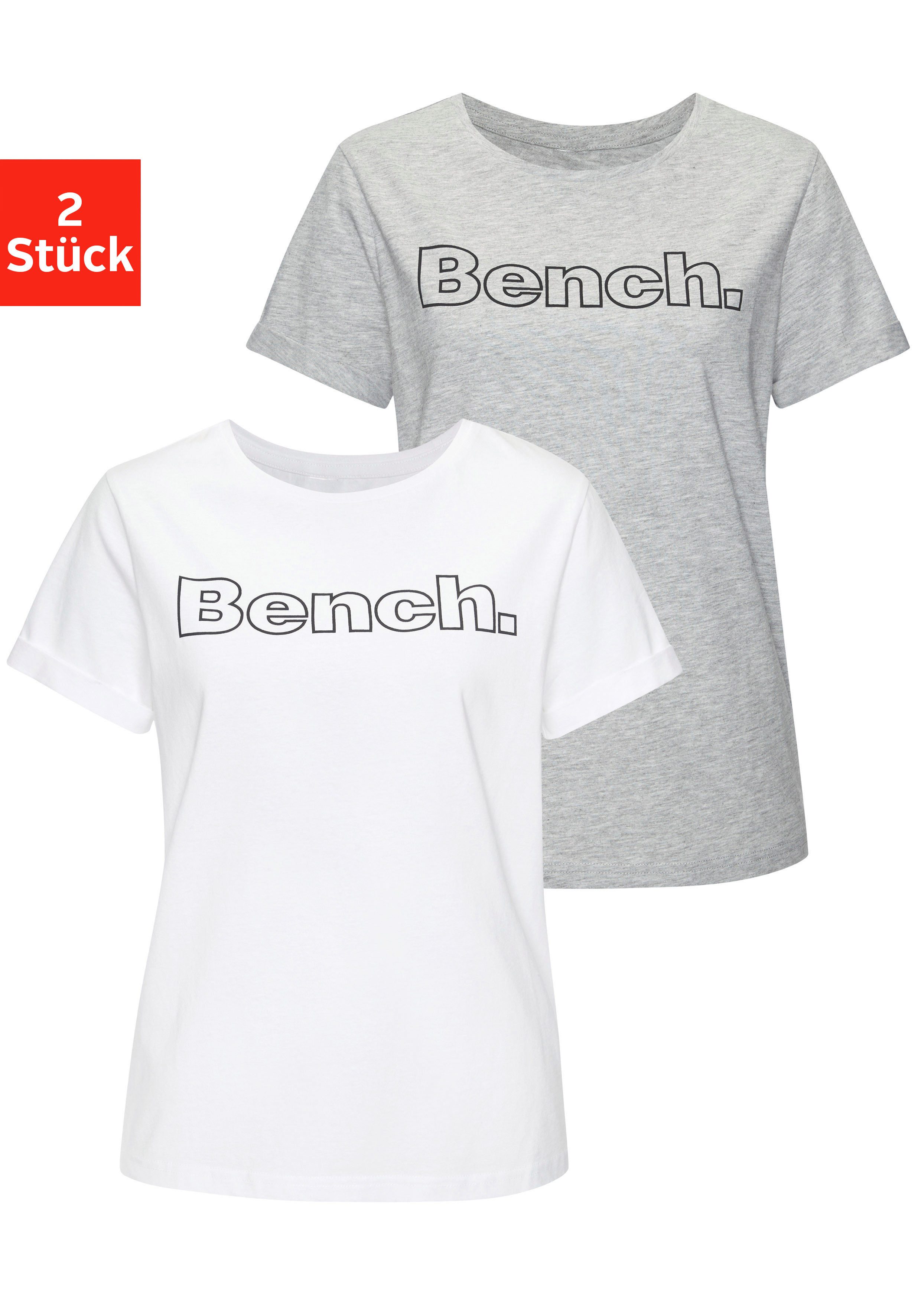 Bench. Loungewear T-Shirt (Packung, 2-tlg) mit Logodruck günstig online kaufen
