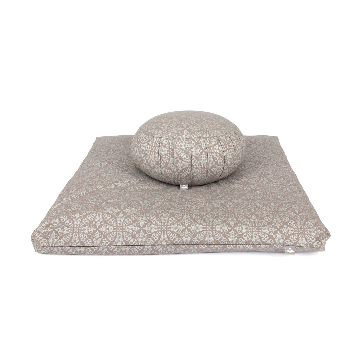 bodhi Meditationskissen Meditations-Set: Meditationskissen + Zabuton, Raja, taupe/silber