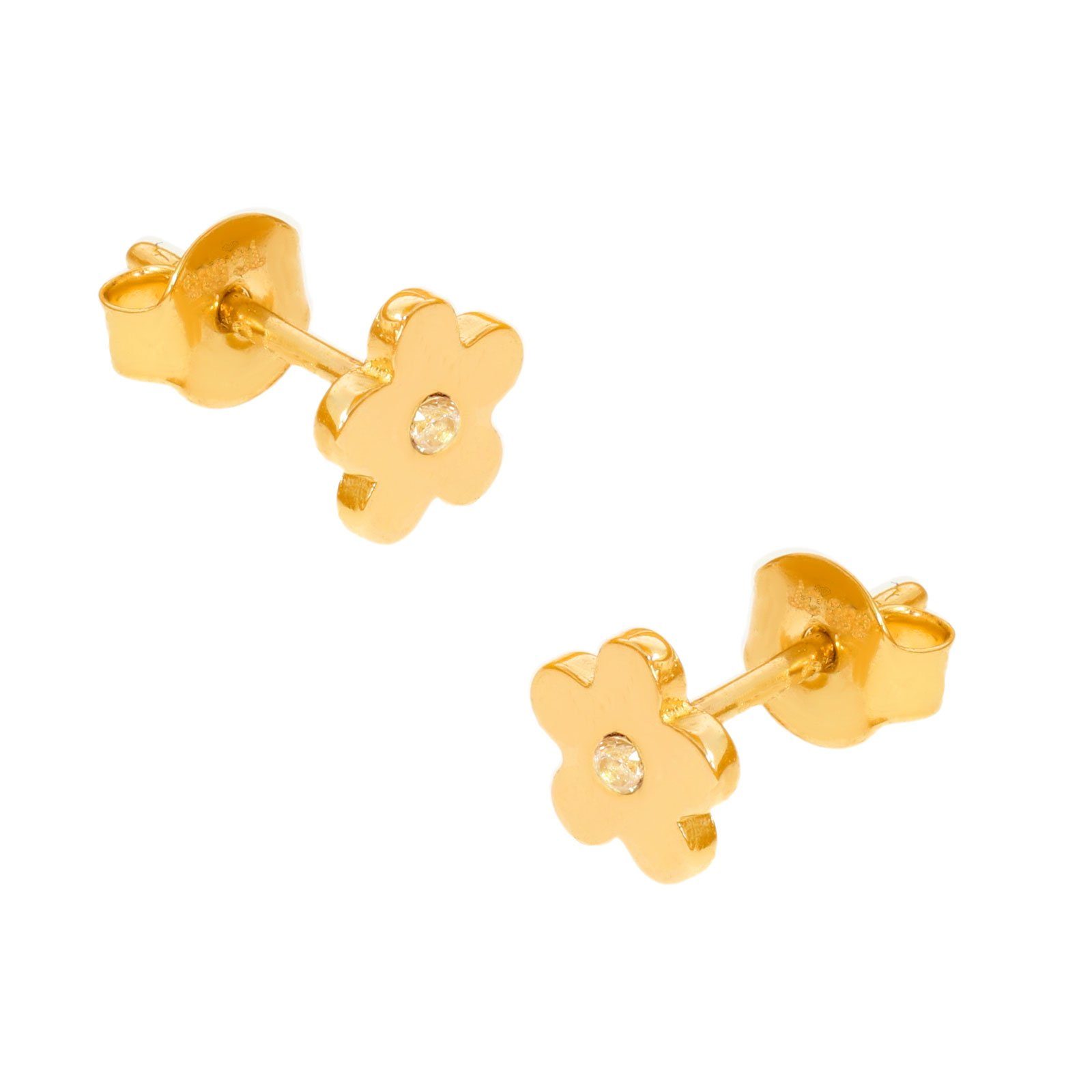 Paar Ohrstecker 585er Gold Ohrstecker Model 5 Blume
