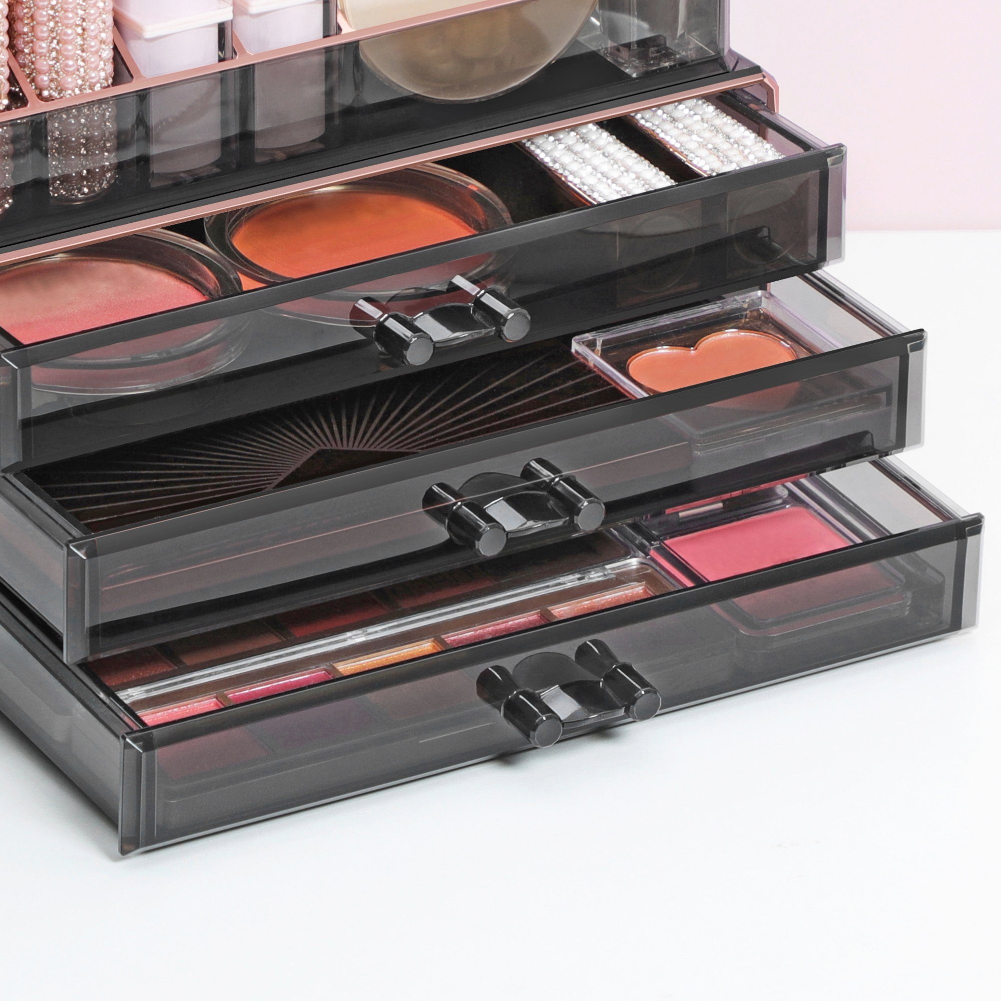 Creamoon Make-up-Organizer Mit 7 Fächern – Transparente Acryl-Box Für Lidschatten & Puder, 2 Größen