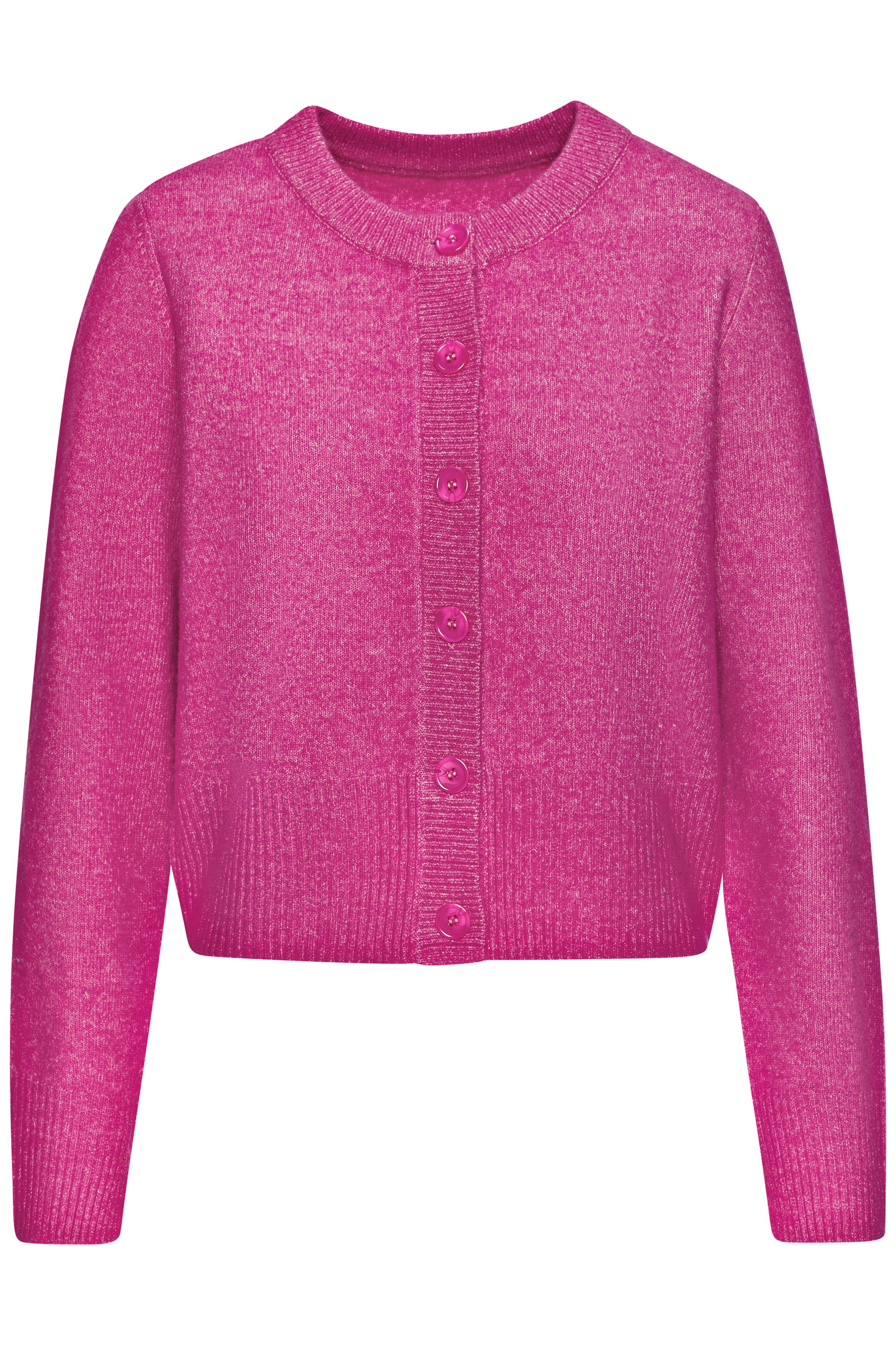 LASCANA Strickjacke in leicht verkürzter Form mit breitem Rippstrickbündchen aus kuschelweichem Strick, Cardigan mit langen Ärmeln, Basic – Bild 2 von 5