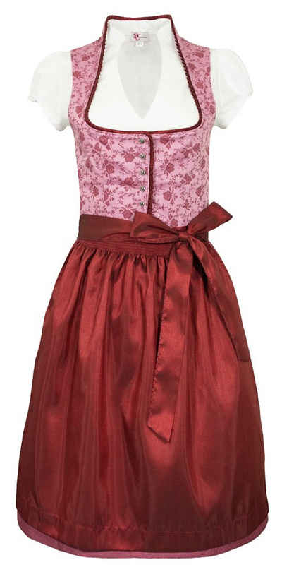 Turi Landhaus Dirndl 'Nicole' mit Stehkragen 3tlg., Kinder Kleid Rosa