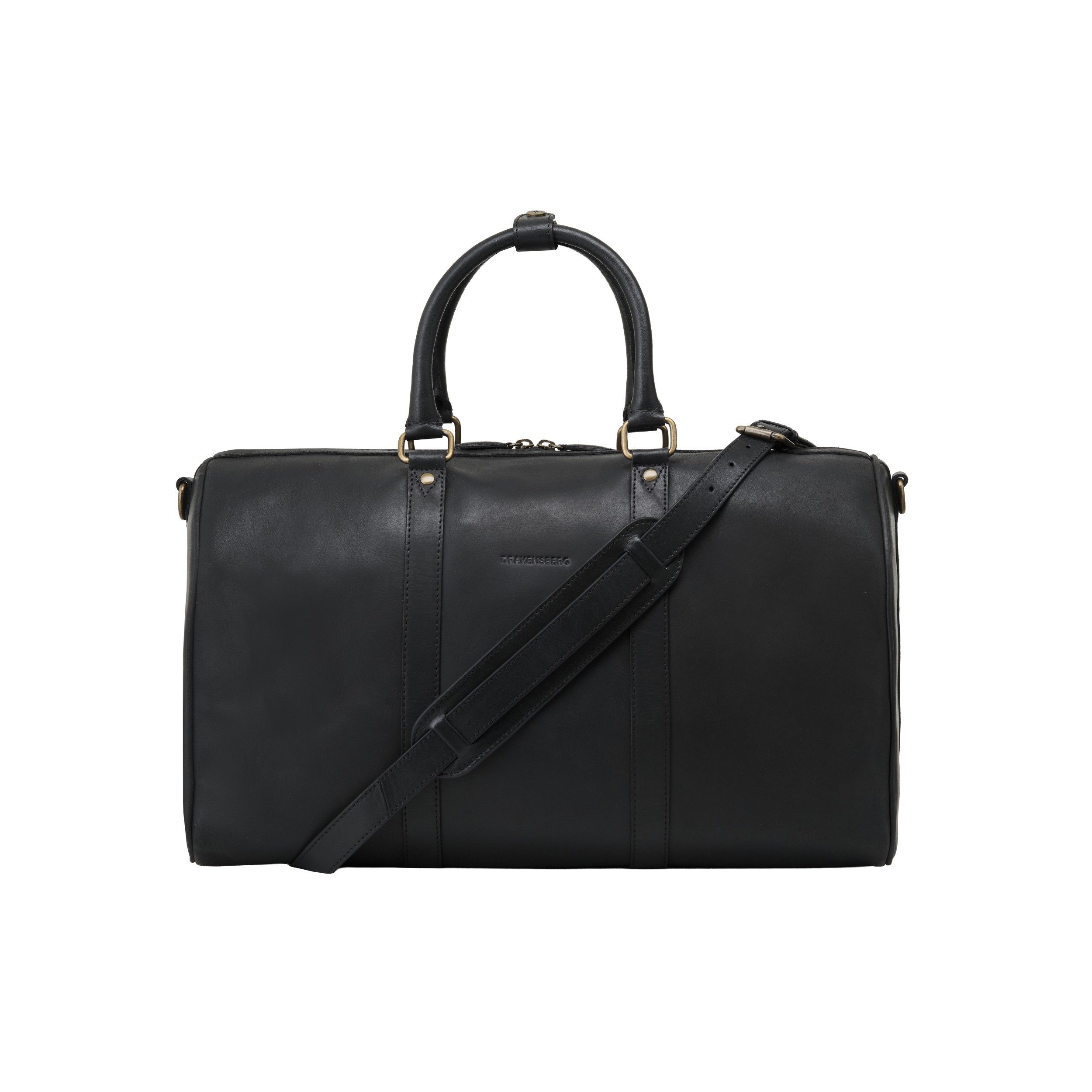 DRAKENSBERG Reisetasche Weekender »James« (45) Vintage-Schwarz, aus Premium Leder für Damen und Herren, elegant und modern