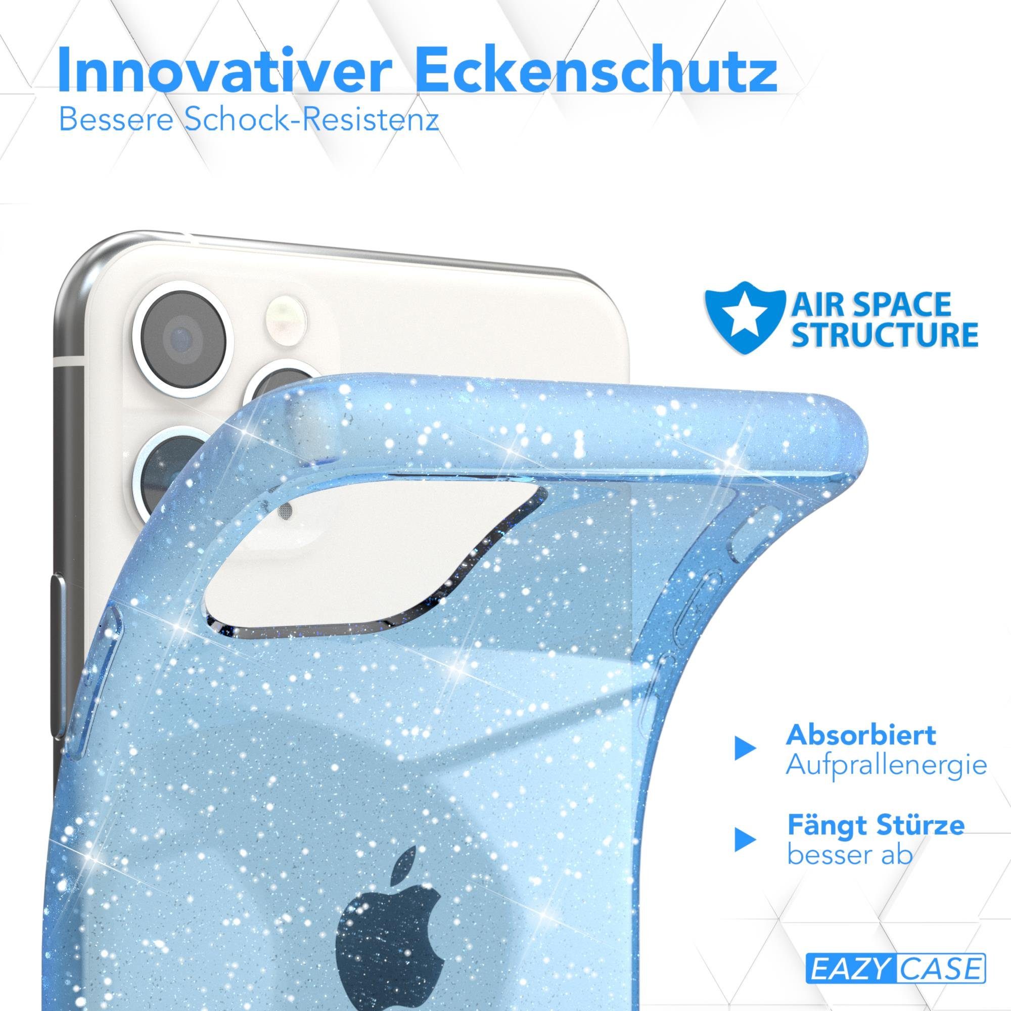EAZY CASE Handyhülle Glitter Case für Apple iPhone 11 Pro Max 6,5 Zoll, Silikonhülle Etui Silikon Schutzhülle Glitzereffekt Phone Case Blau – Bild 3 von 5