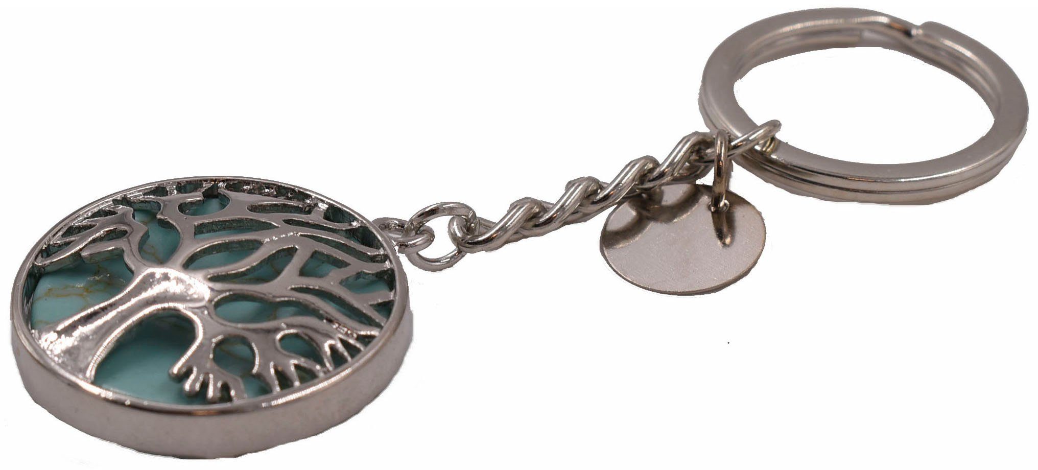 Firetti Schlüsselanhänger Schmuck Geschenk Lebensbaum, mit Rosenquarz, Türkis, Aventurin, Howlith oder Onyx