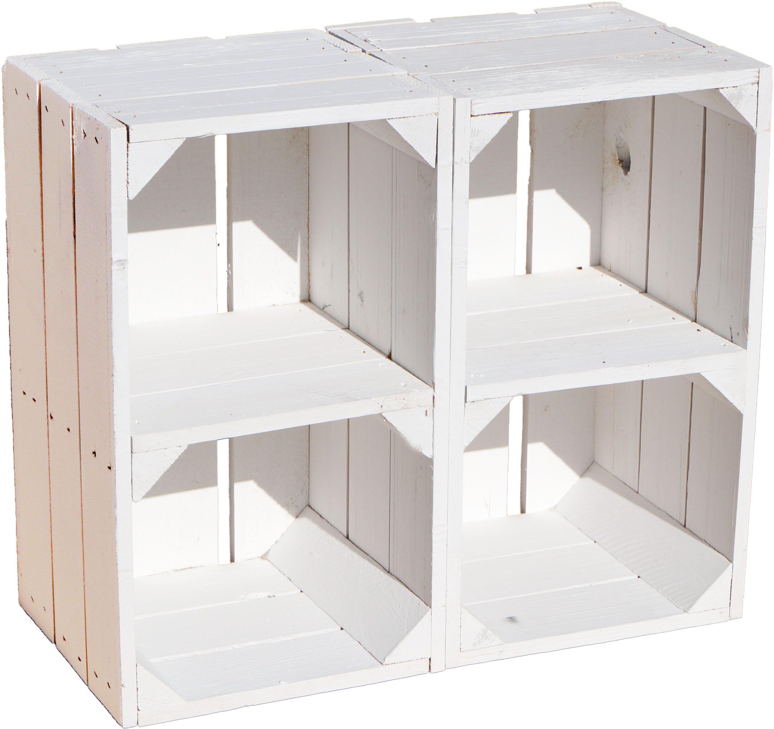 Kistenkolli Altes Land Allzweckkiste 3er set Regalkiste "Hilde" weiß mit Mi günstig online kaufen