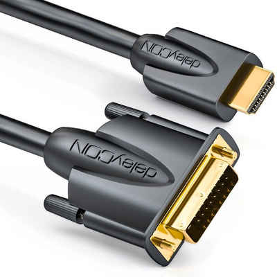 deleyCON »deleyCON 1m HDMI zu DVI Kabel 24+1 1080p FULL HD 1920x1080 TV/Beamer/PC Schwarz« HDMI-Kabel