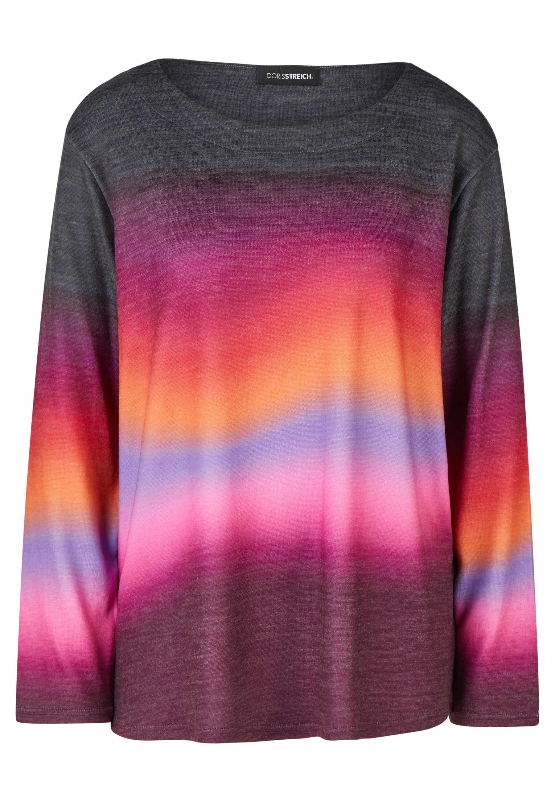 Doris Streich Rundhalsshirt mit Farbablauf aus Wirkware