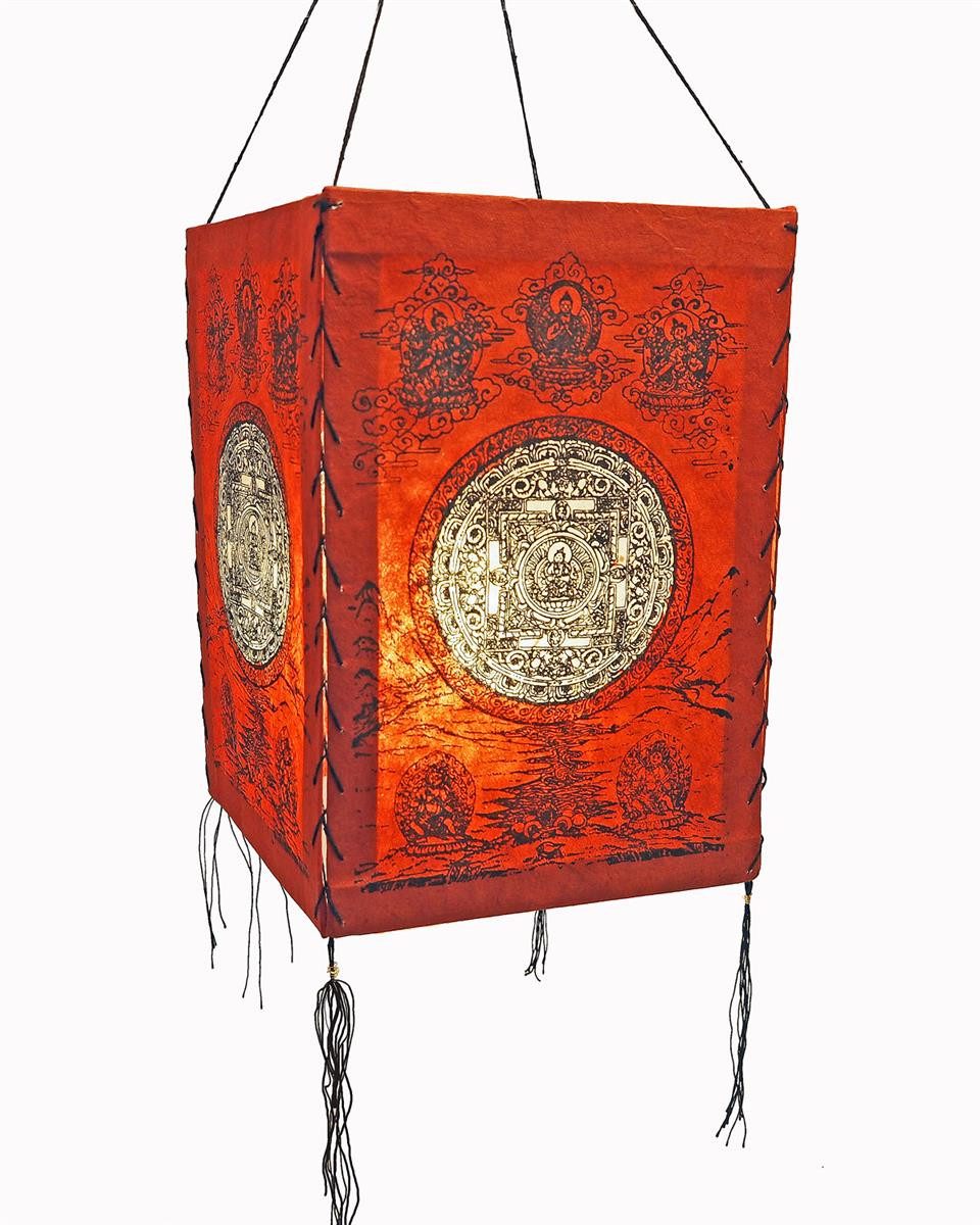 Hathi Lampenschirm Tara Mandala, rot, LOKTA Papier, Papierlampe Lampion Hängelampe Nepal