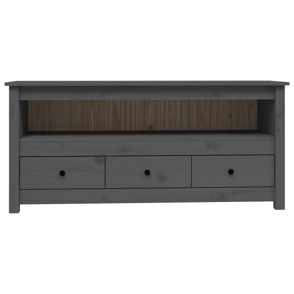 Massivholz TV-Schrank 114x35x52 Kiefer cm Grau furnicato