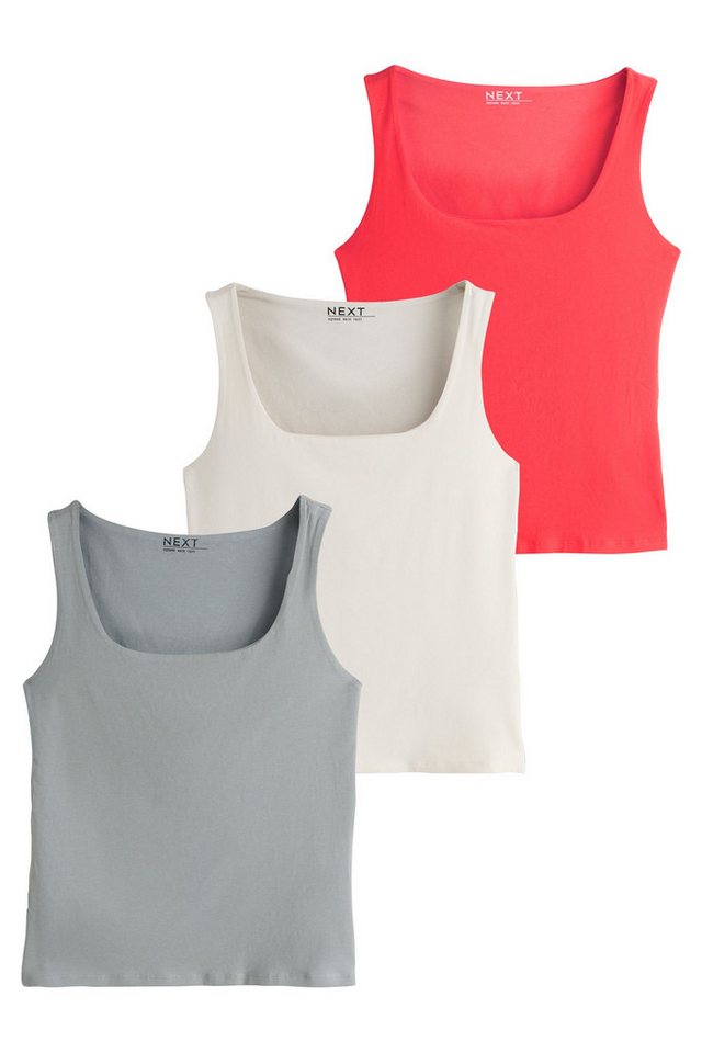 Next Shirttop Top mit eckigem Ausschnitt (3-tlg)