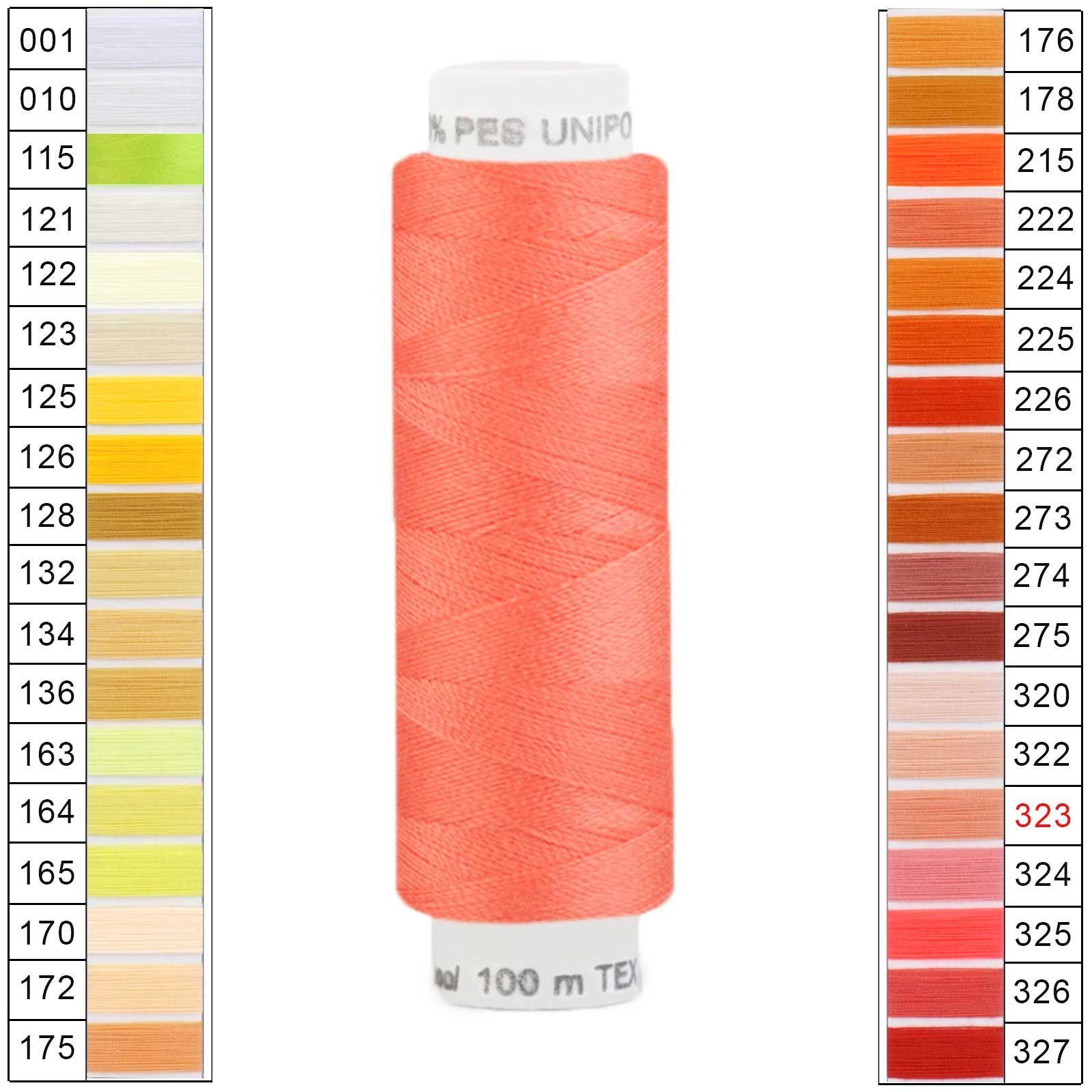 Thumbnail - maDDma Nähgarn 10 x 100m Unipoly 120 TEX14x2 Universalnähgarn 1v6 Nähgarn, 100 m, 323