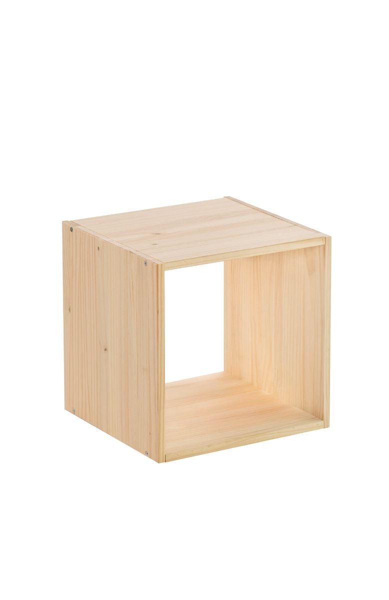 Astigarraga Kit Line Standregal Würfel Holzregal Schrankmodul, Kiefernholz, modular kombinierbar, 1x1 Fach (33x36,2x36,2cm)